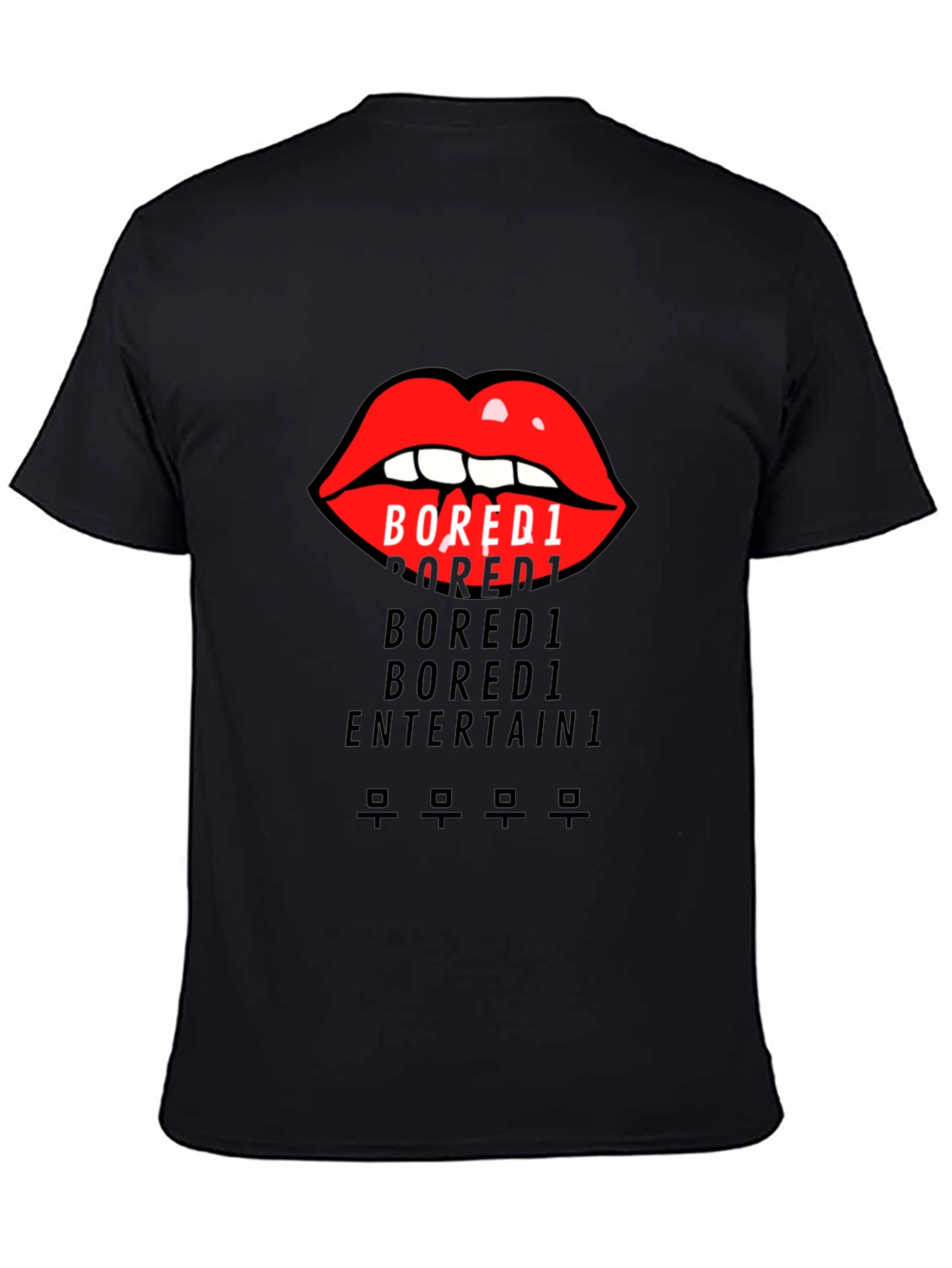 Bored1 Lips Graphic Black T-Shirt