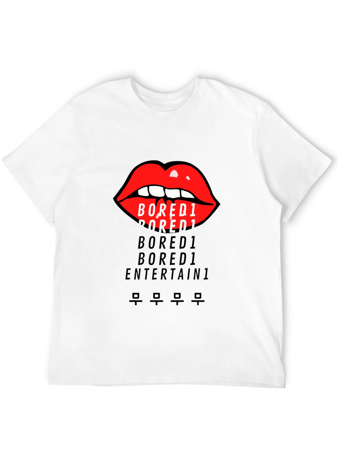 Bored1 Lips Graphic Black T-Shirt