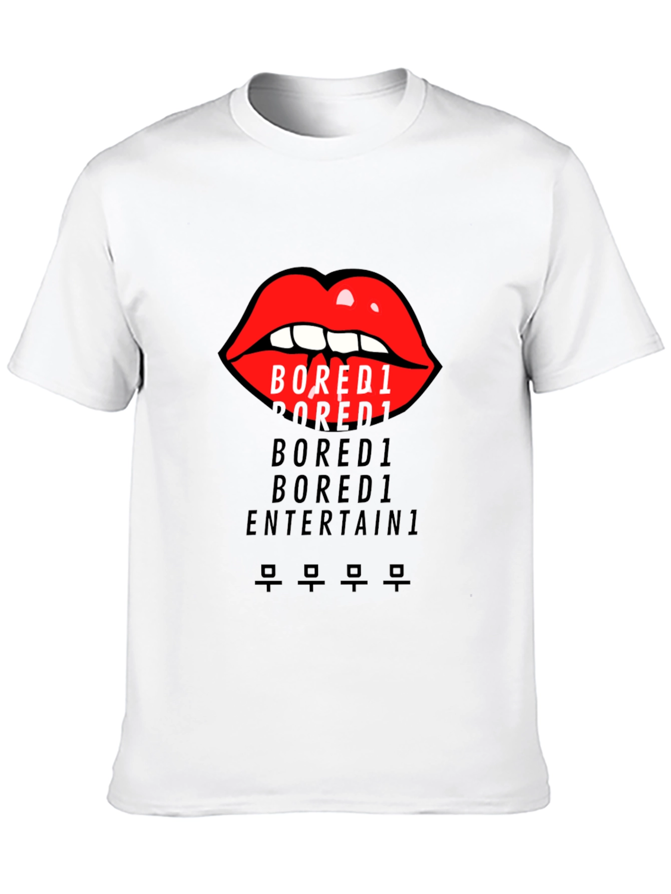 Bored1 Lips Graphic Black T-Shirt