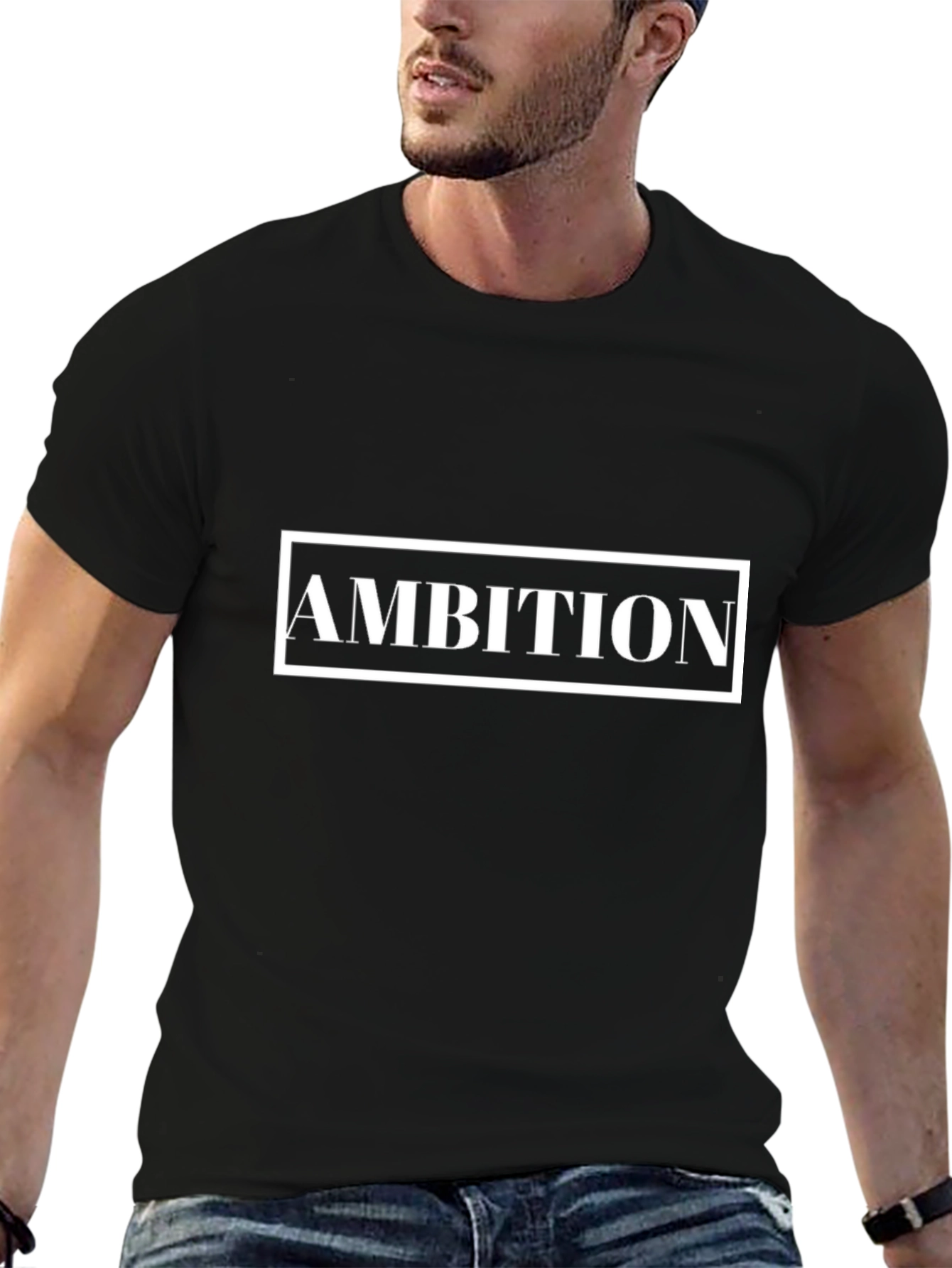 Ambition Graphic Tee - Black Cotton Comfort Fit