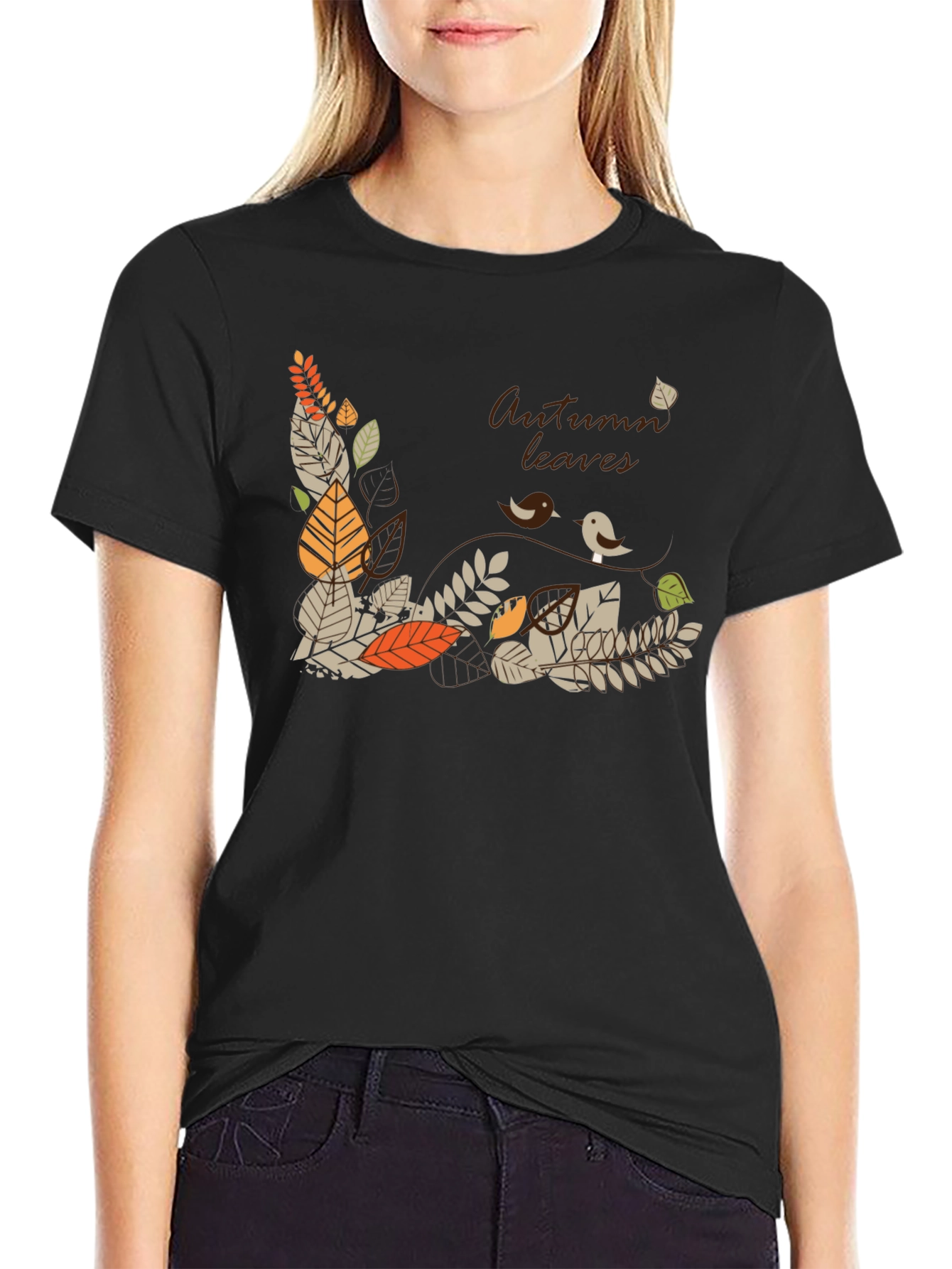 Autumn Leaves Graphic Tee - Stylish Fall T-Shirt