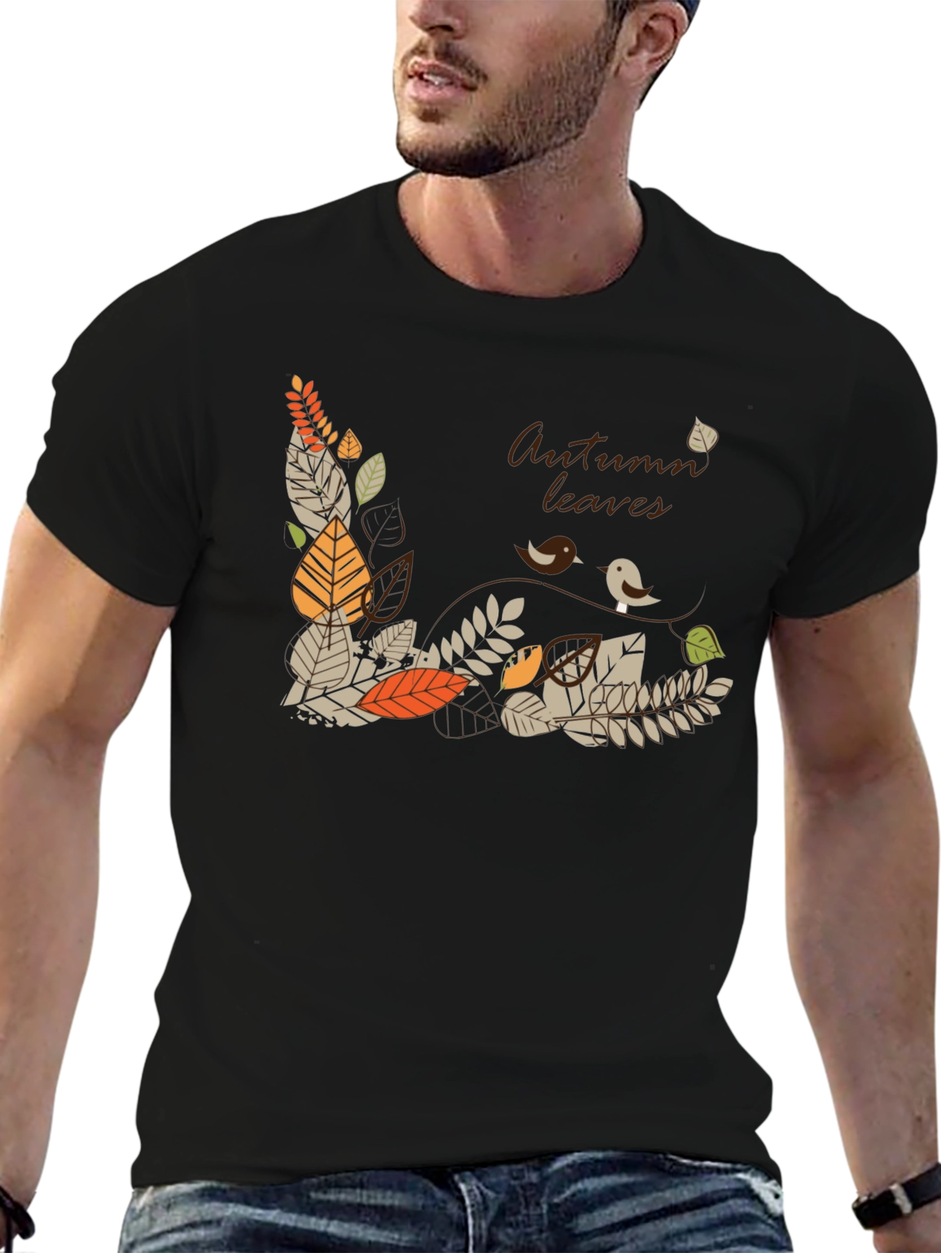 Autumn Leaves Graphic Tee - Stylish Fall T-Shirt