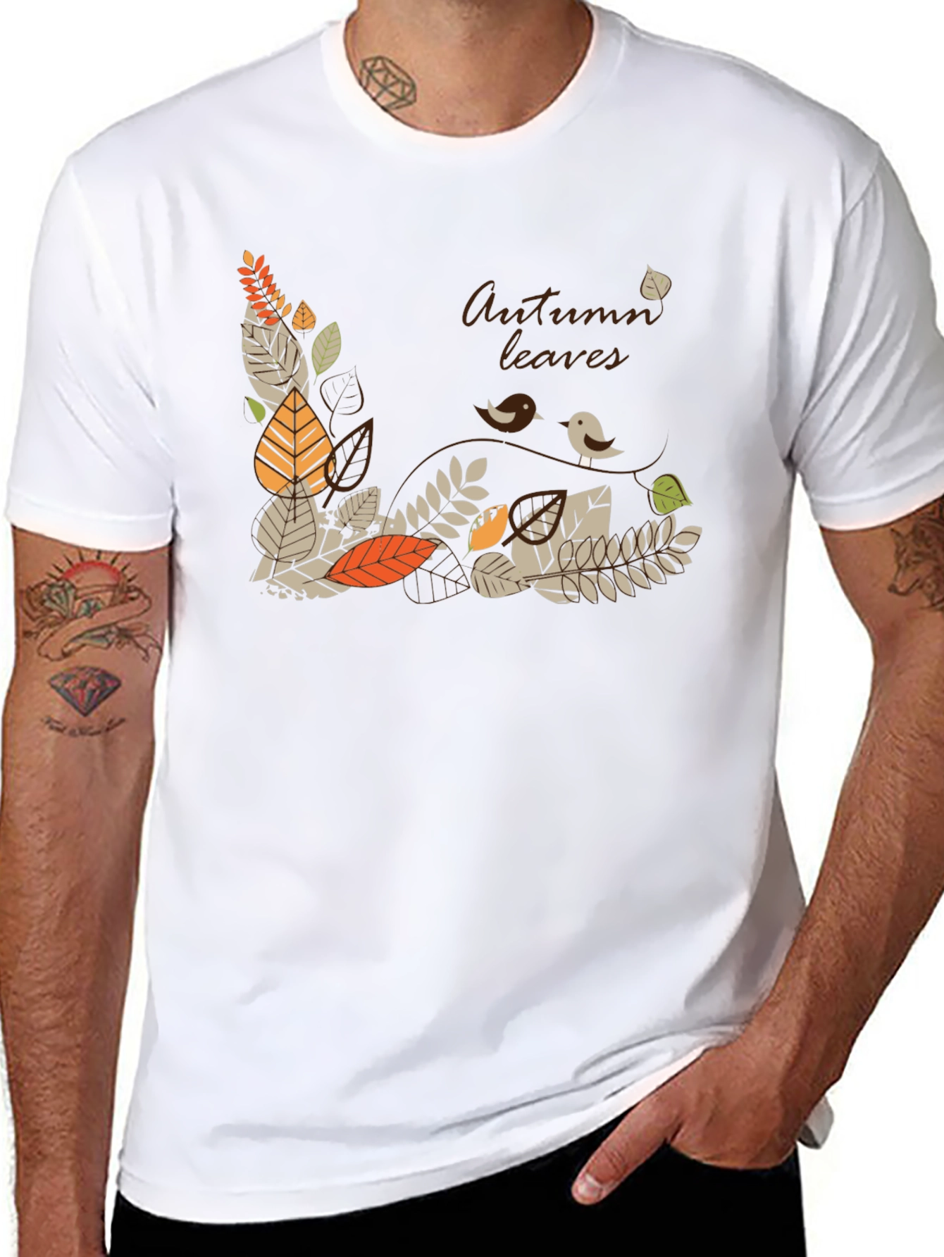 Autumn Leaves Graphic Tee - Stylish Fall T-Shirt