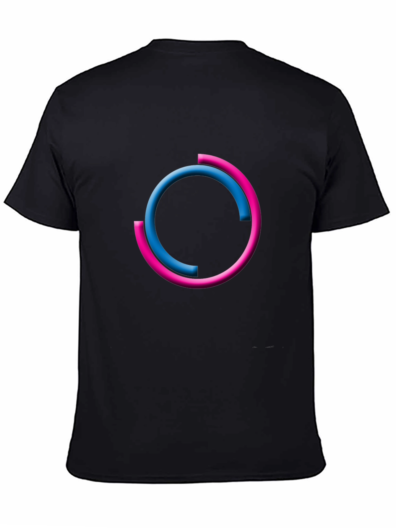 Modern Circle Design Black T-Shirt