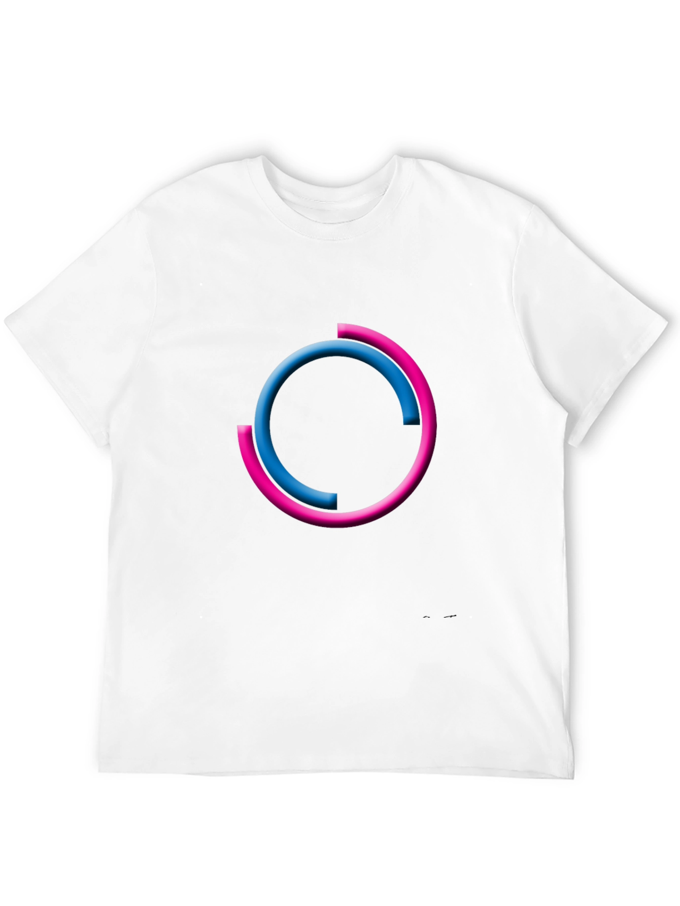 Modern Circle Design Black T-Shirt