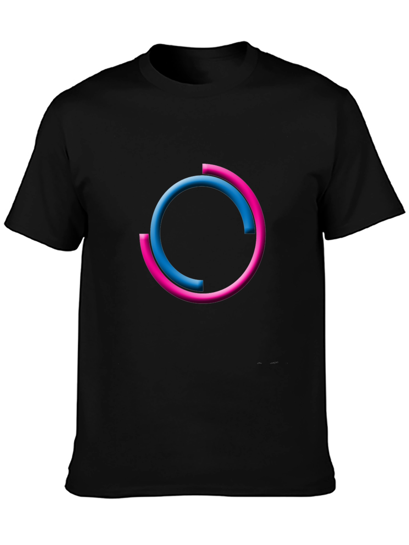 Modern Circle Design Black T-Shirt