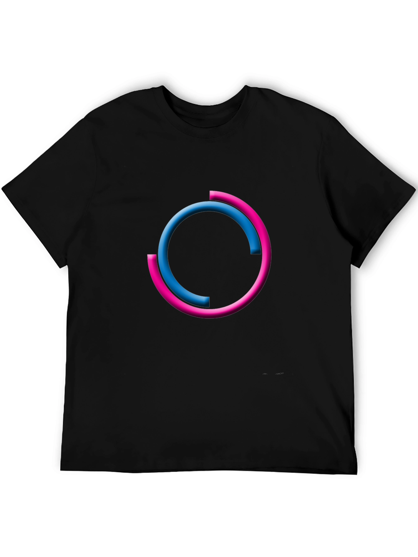 Modern Circle Design Black T-Shirt