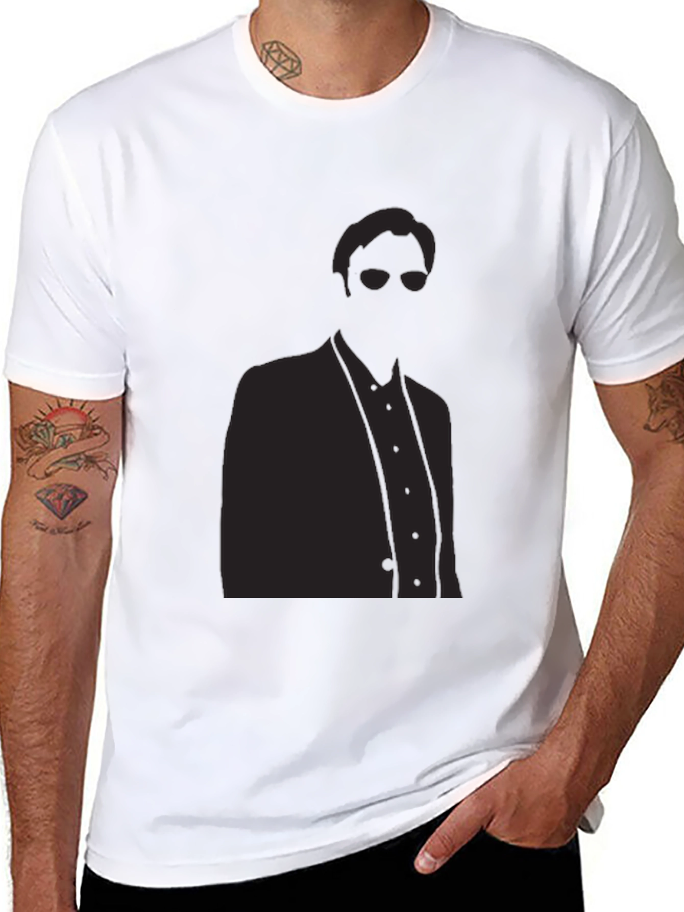 Stylish Silhouette Graphic Tee - Mens Black T-Shirt