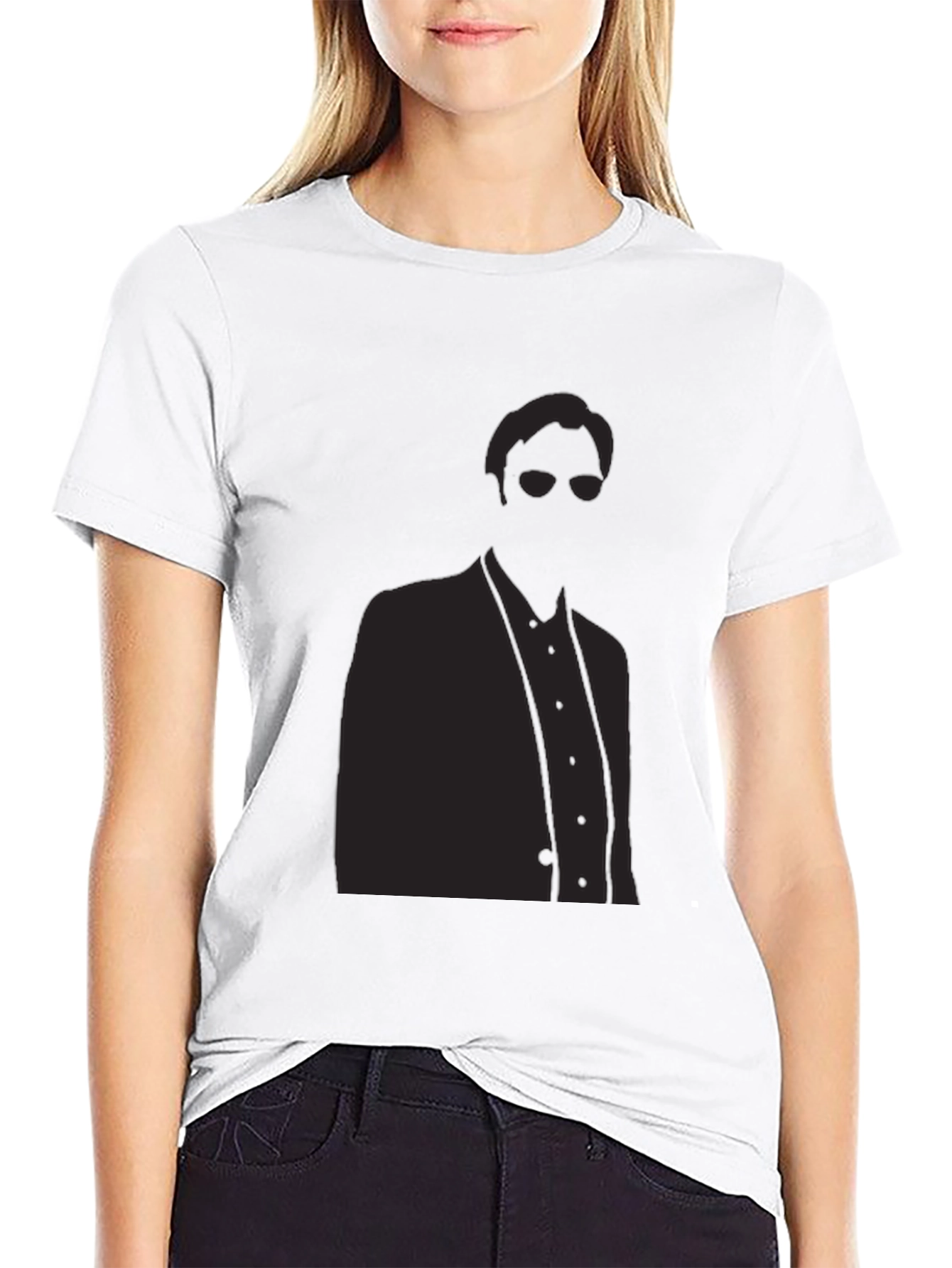 Stylish Silhouette Graphic Tee - Mens Black T-Shirt