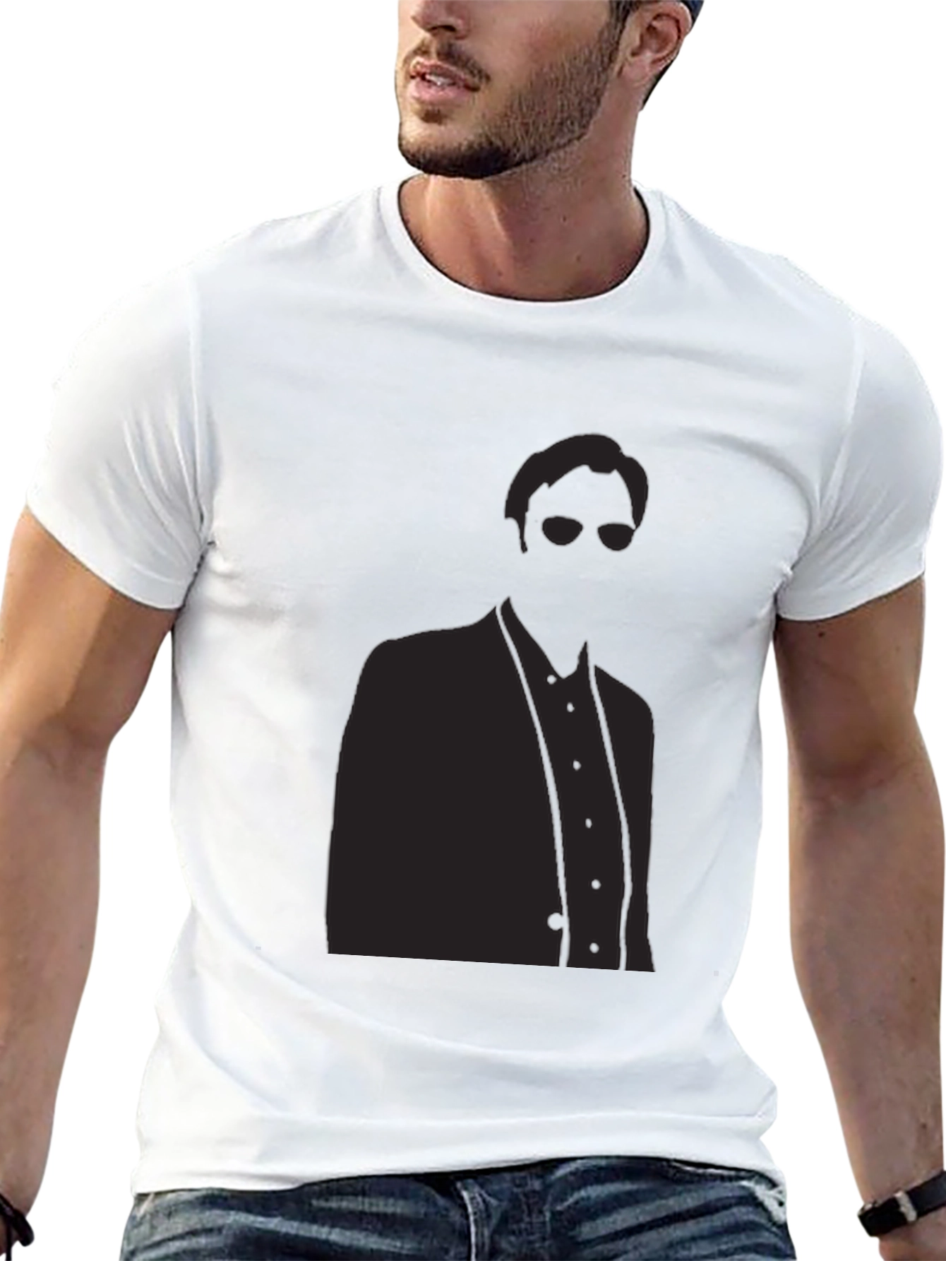 Stylish Silhouette Graphic Tee - Mens Black T-Shirt