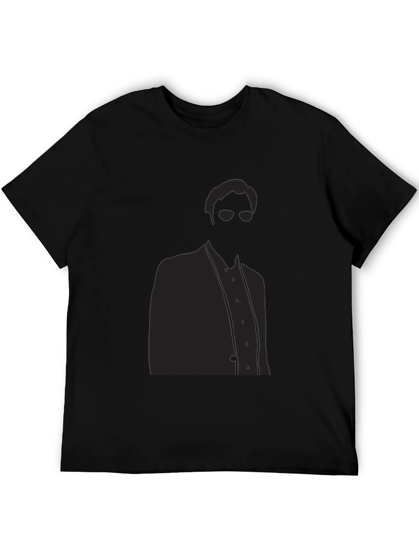 Stylish Silhouette Graphic Tee - Mens Black T-Shirt