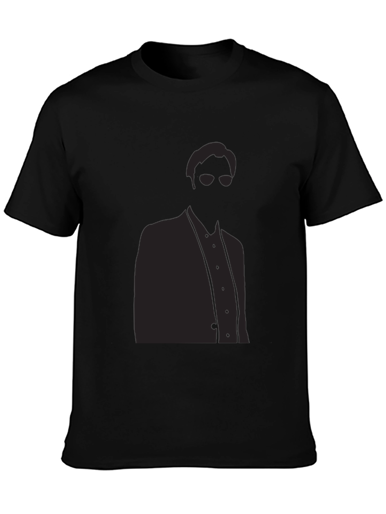 Stylish Silhouette Graphic Tee - Mens Black T-Shirt