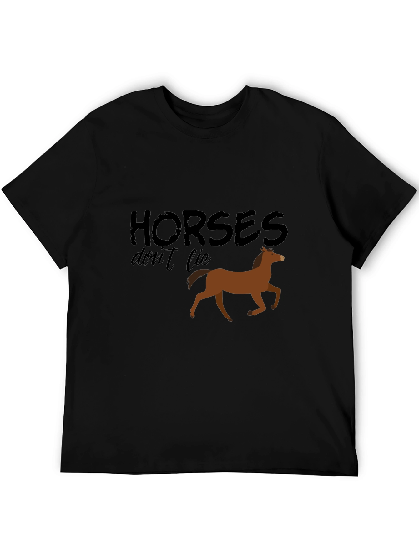 Horses Dont Lie Black Graphic Tee