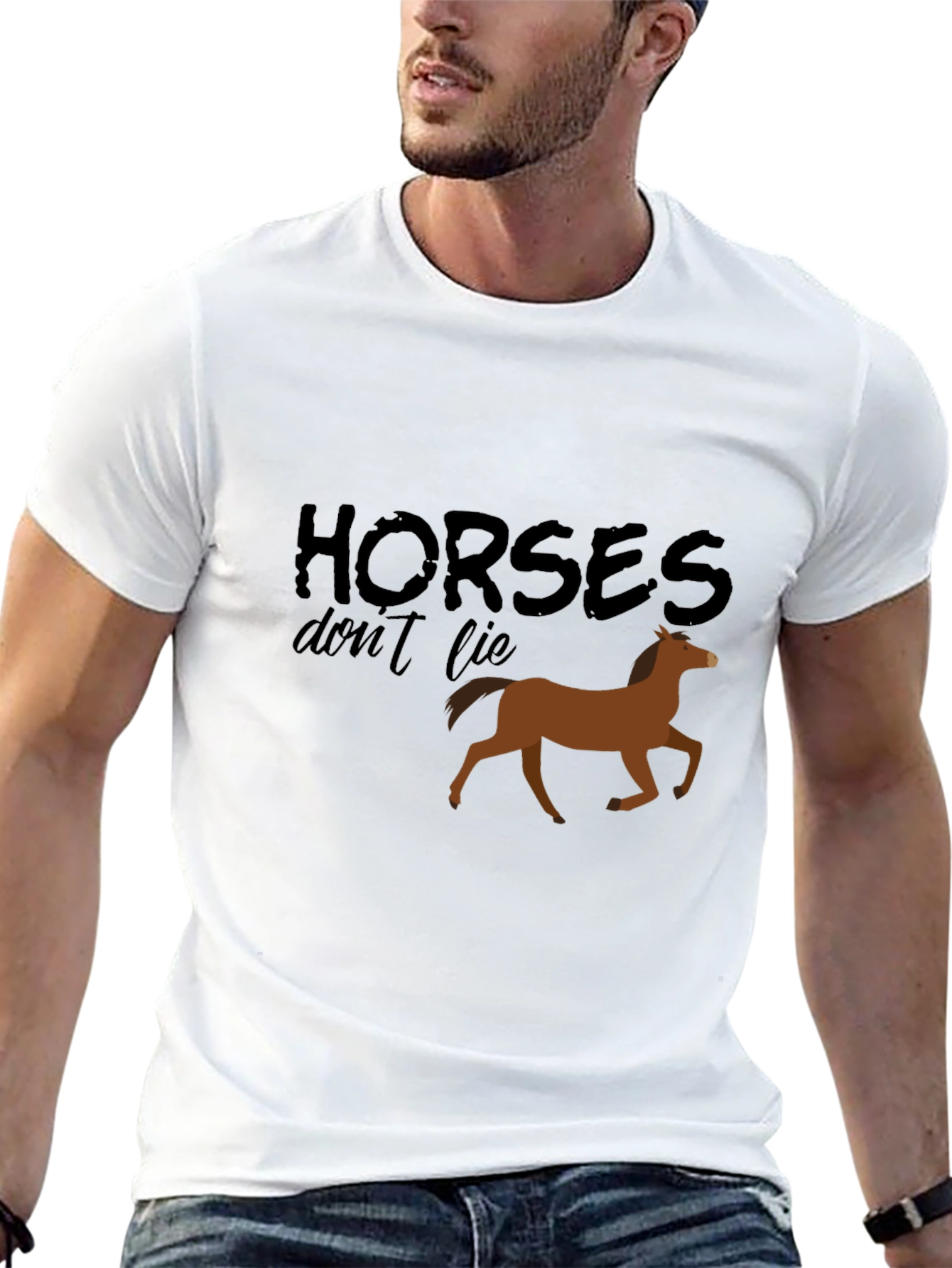 Horses Dont Lie Black Graphic Tee