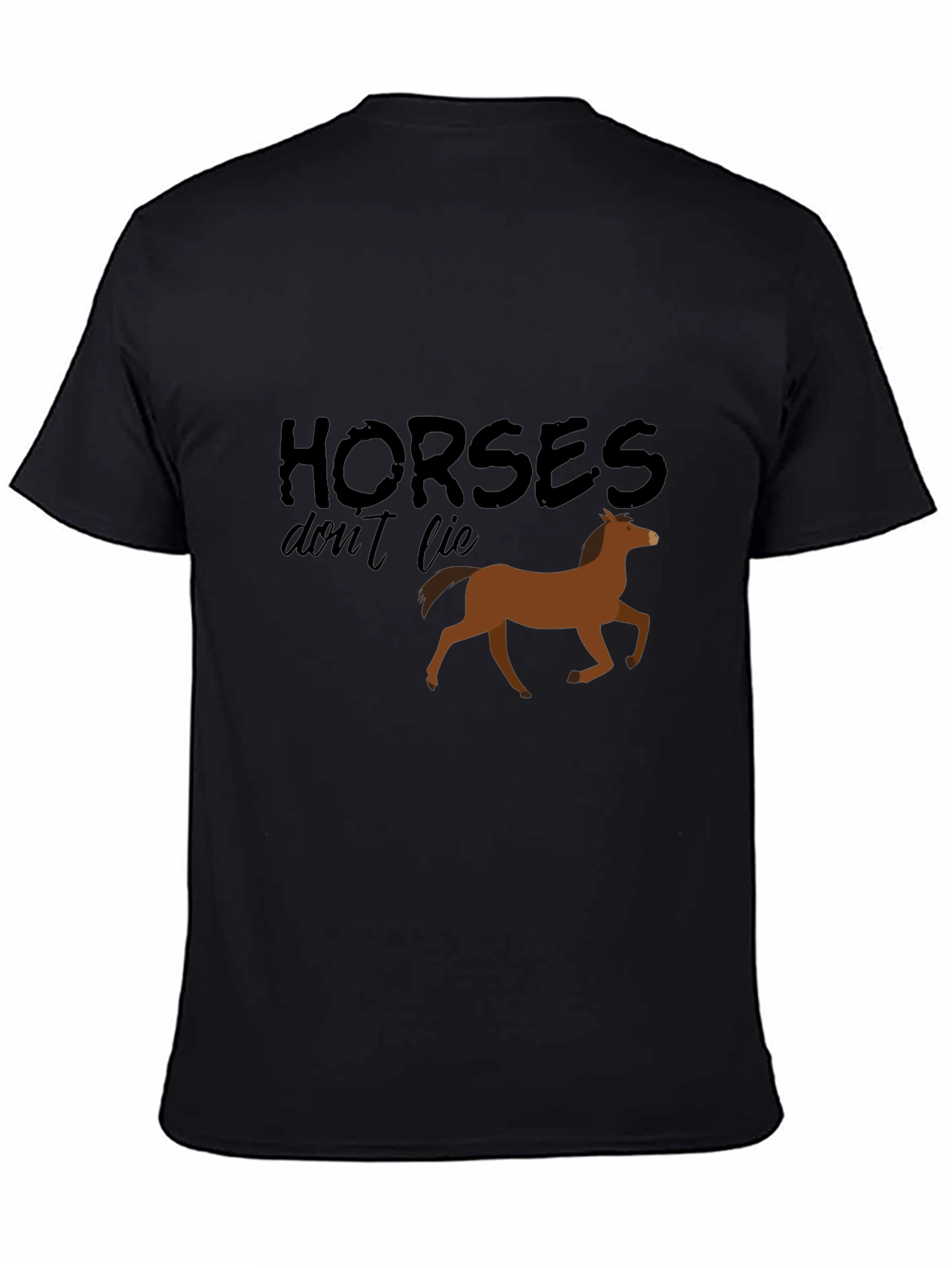 Horses Dont Lie Black Graphic Tee