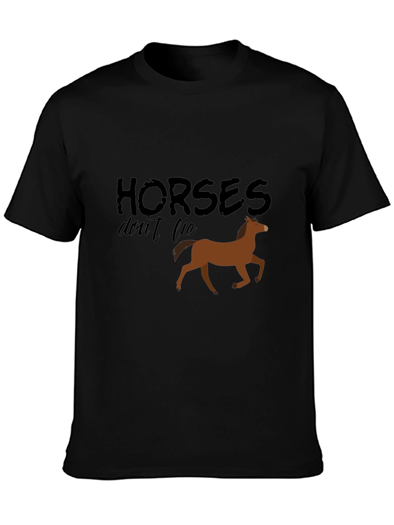 Horses Dont Lie Black Graphic Tee