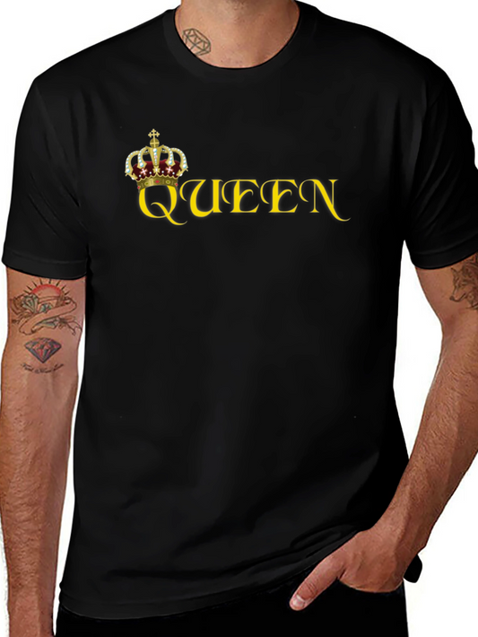 Queen Crown Graphic Print Tee - Black