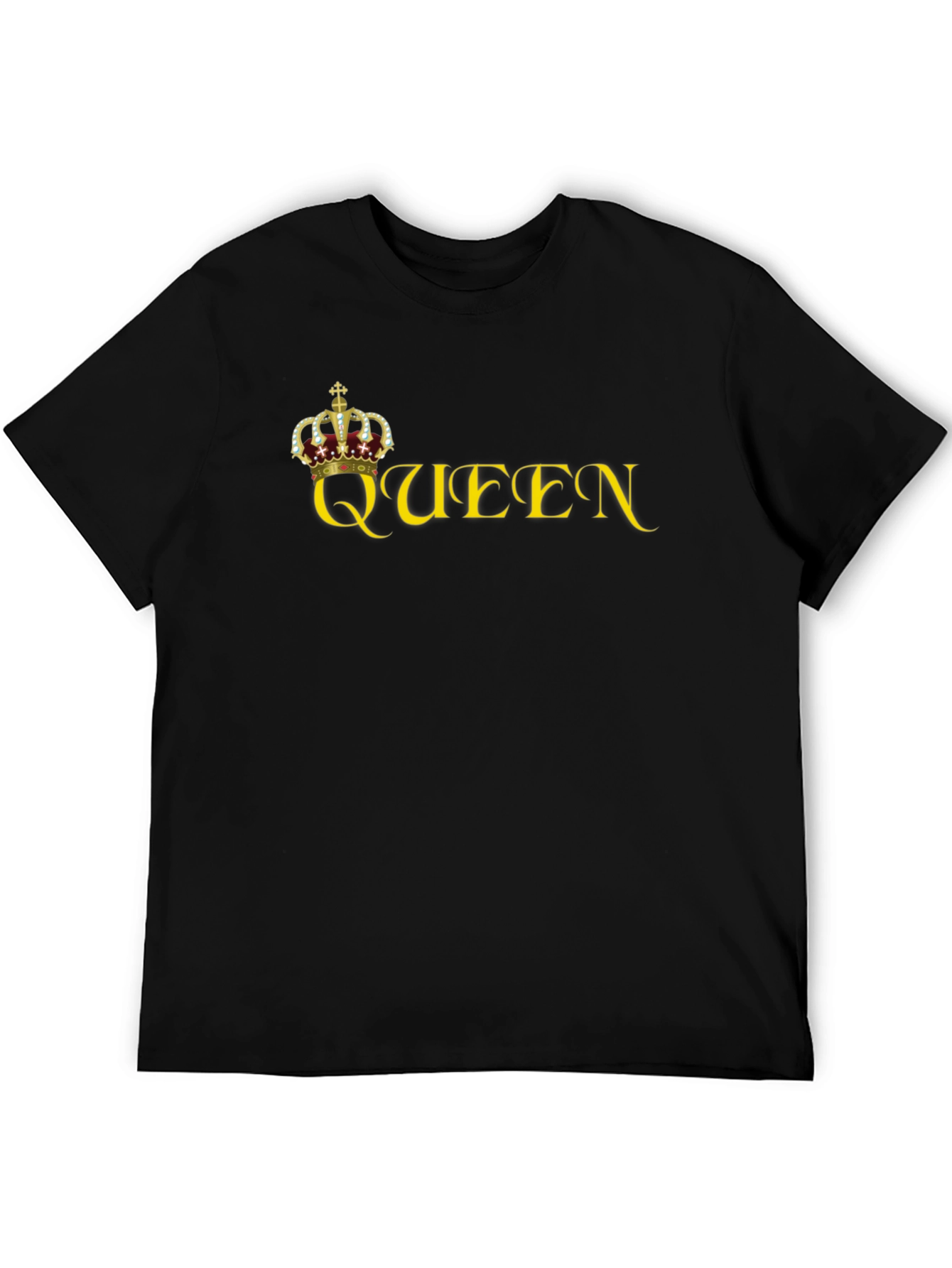 Queen Crown Graphic Print Tee - Black