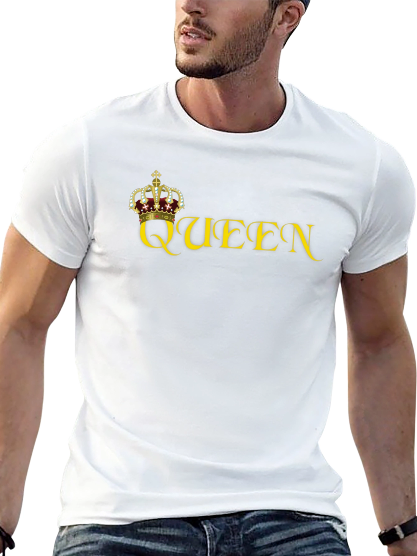 Queen Crown Graphic Print Tee - Black