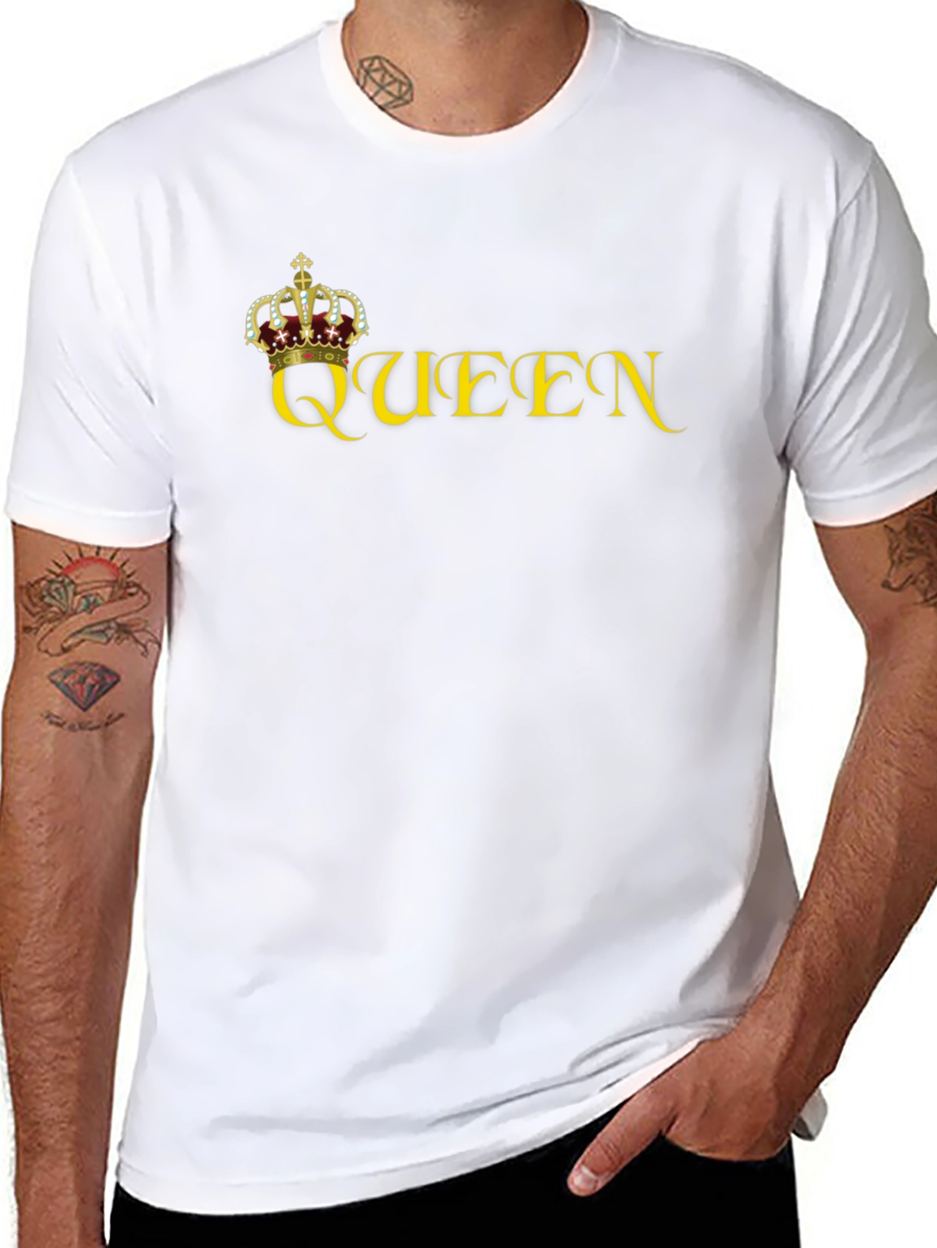 Queen Crown Graphic Print Tee - Black