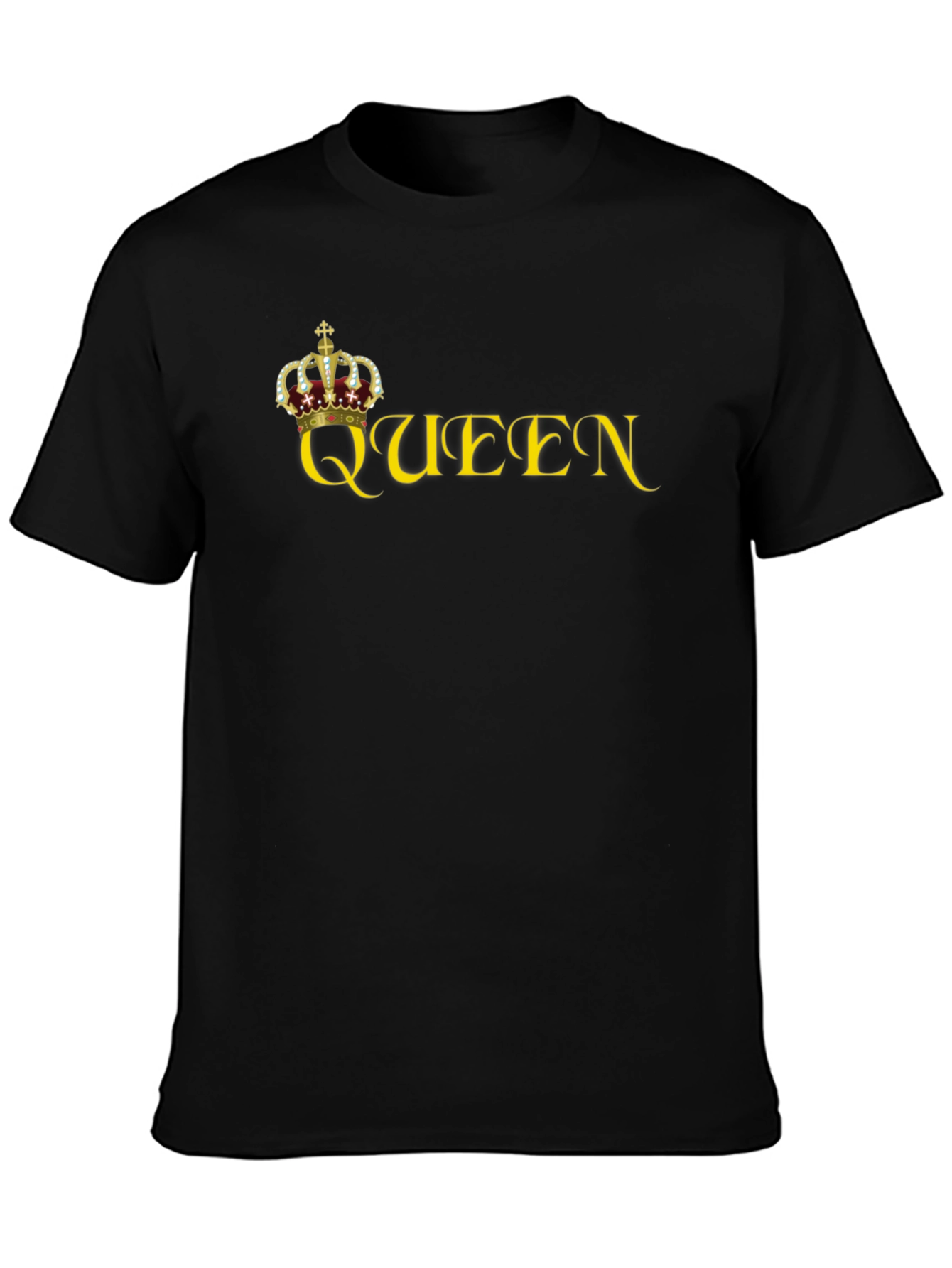Queen Crown Graphic Print Tee - Black