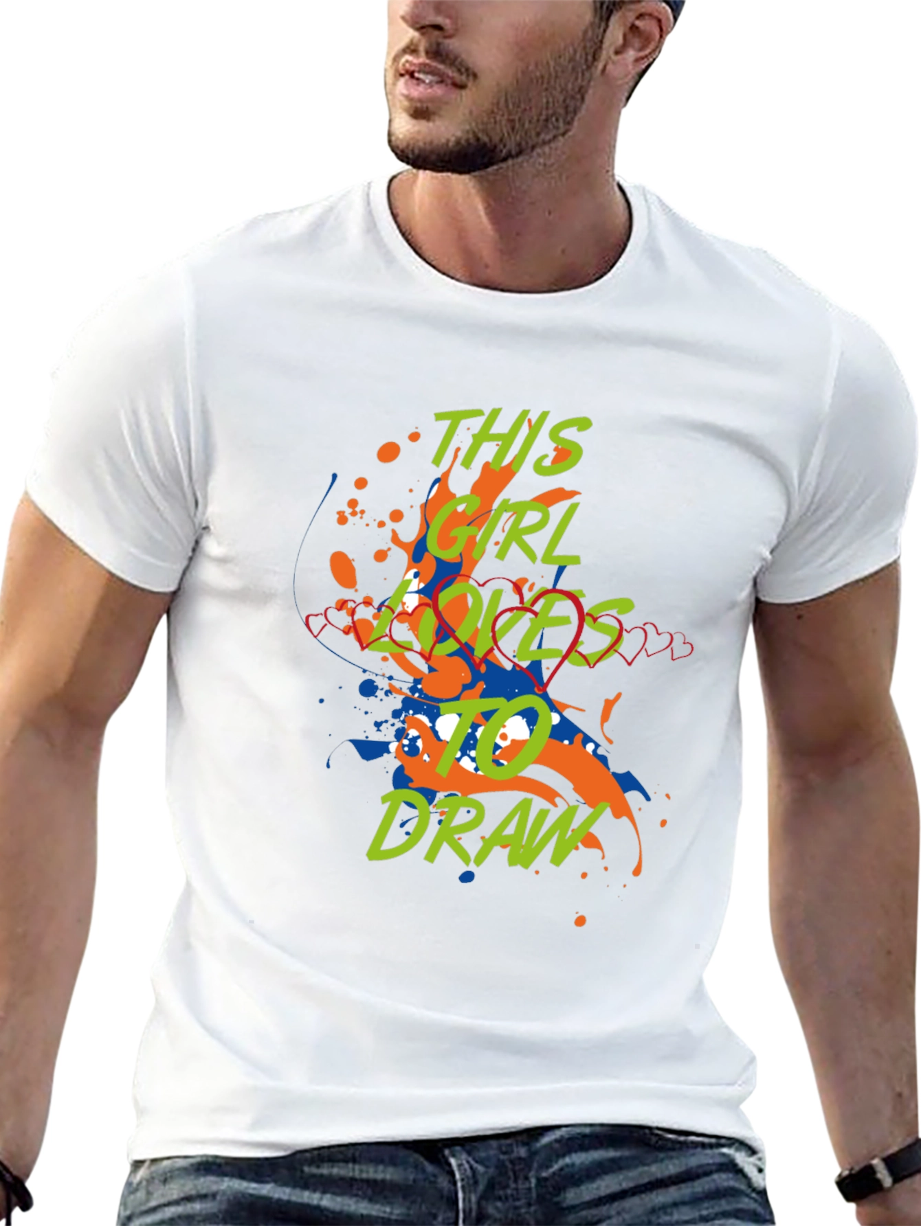 Girl Loves to Draw Graphic Tee - Artsy Design