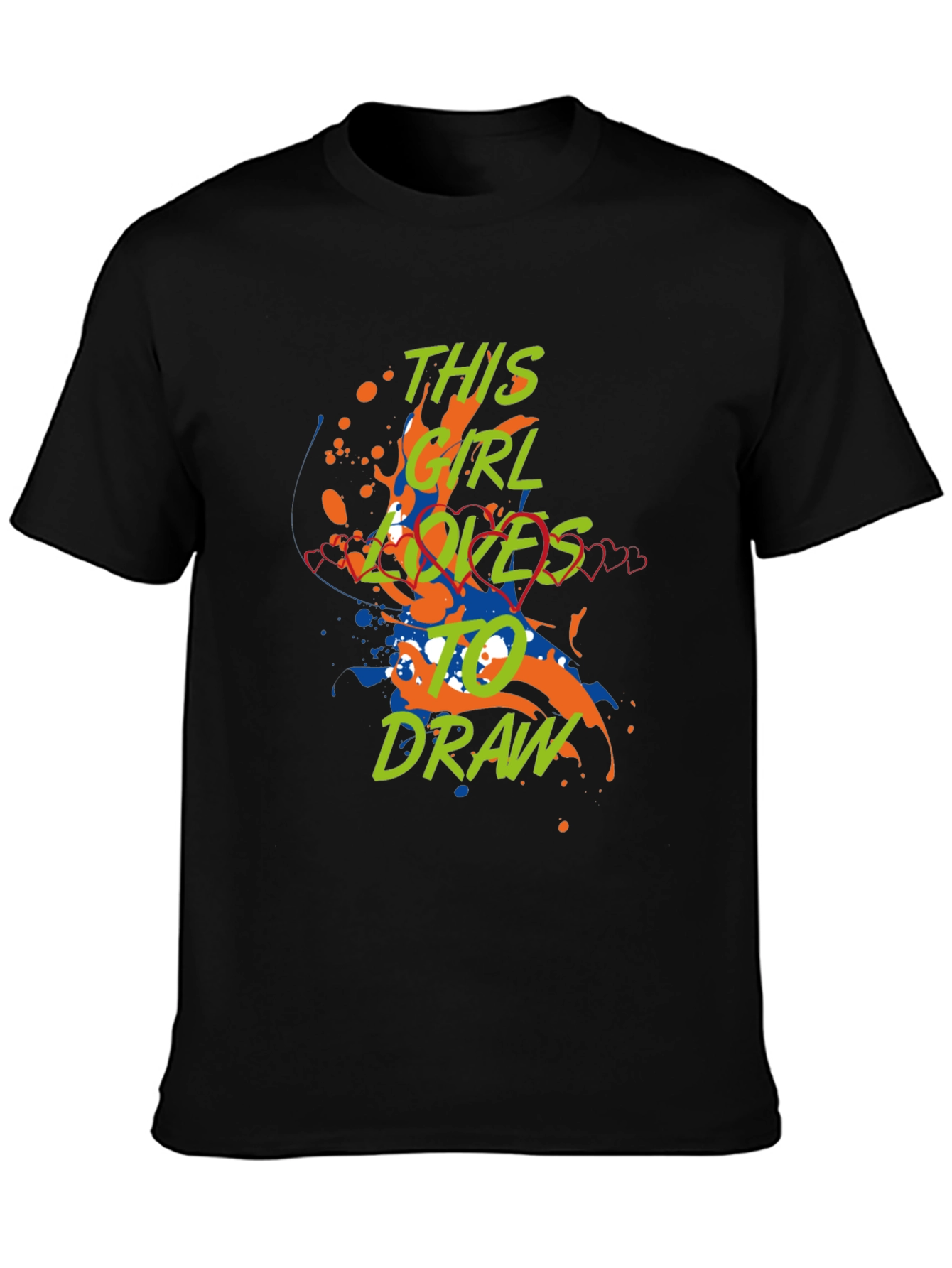 Girl Loves to Draw Graphic Tee - Artsy Design