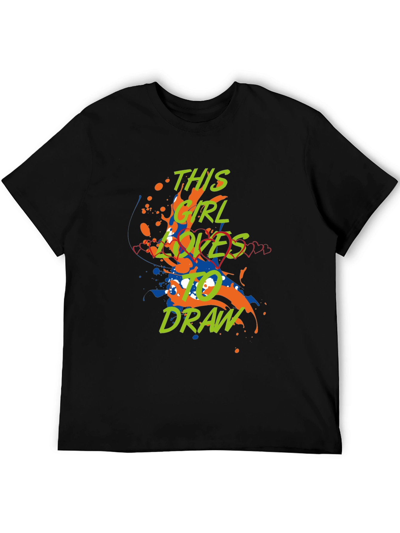 Girl Loves to Draw Graphic Tee - Artsy Design