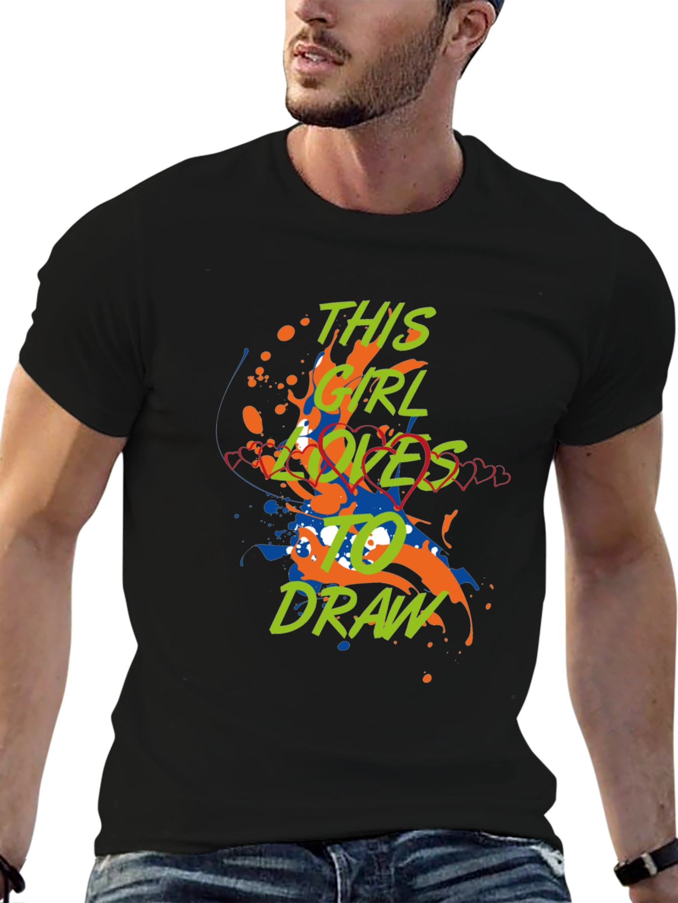 Girl Loves to Draw Graphic Tee - Artsy Design
