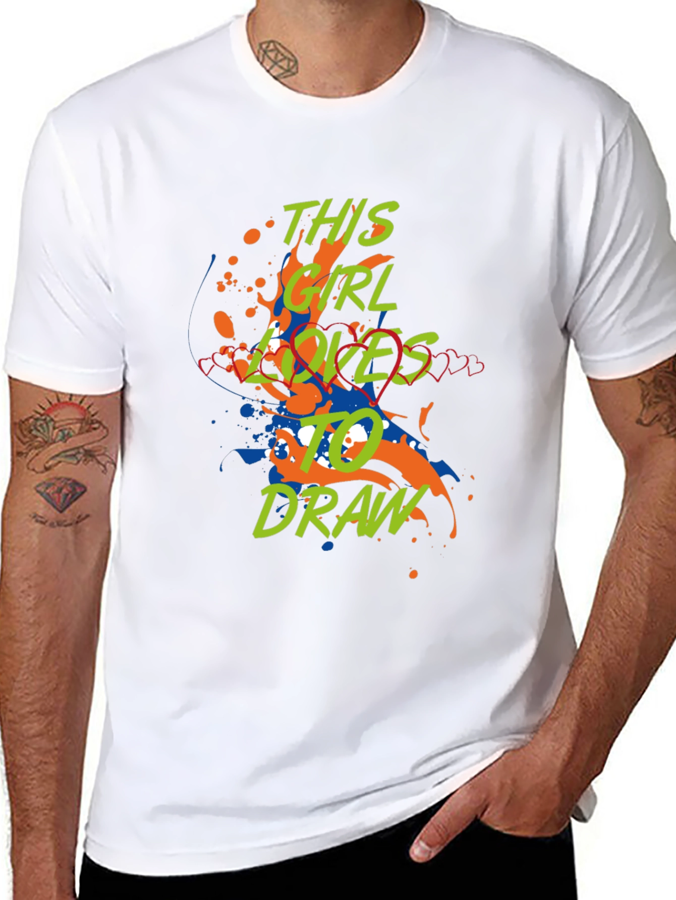Girl Loves to Draw Graphic Tee - Artsy Design