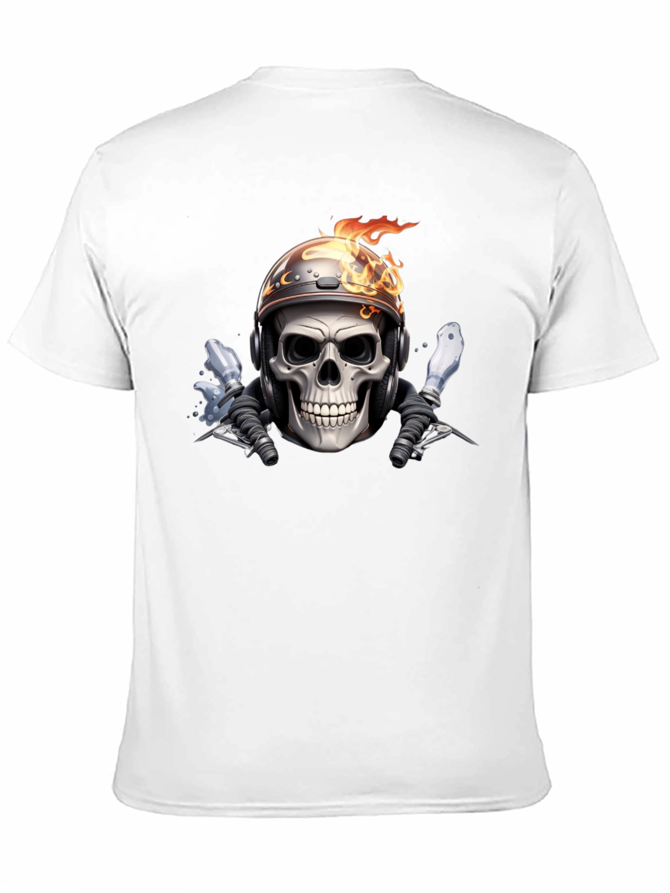 Fiery Rider Skull Graphic Tee