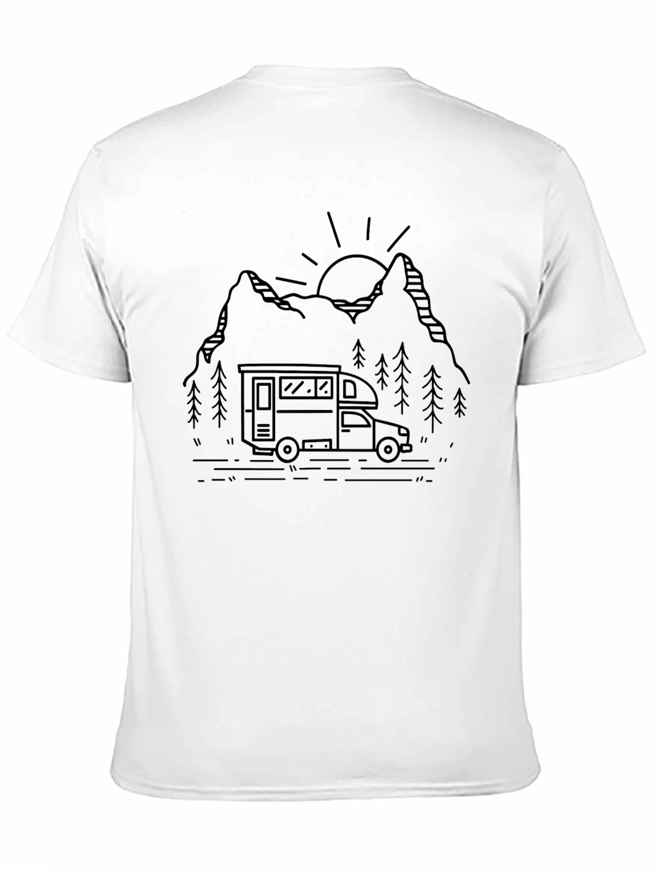 Camper Van Mountain Graphic Tee - Black