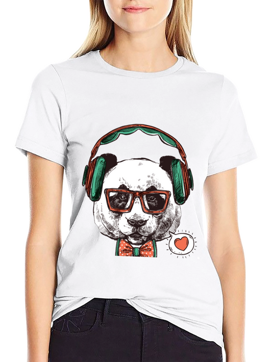 Hipster Panda Graphic Tee - Trendy Mens T-Shirt
