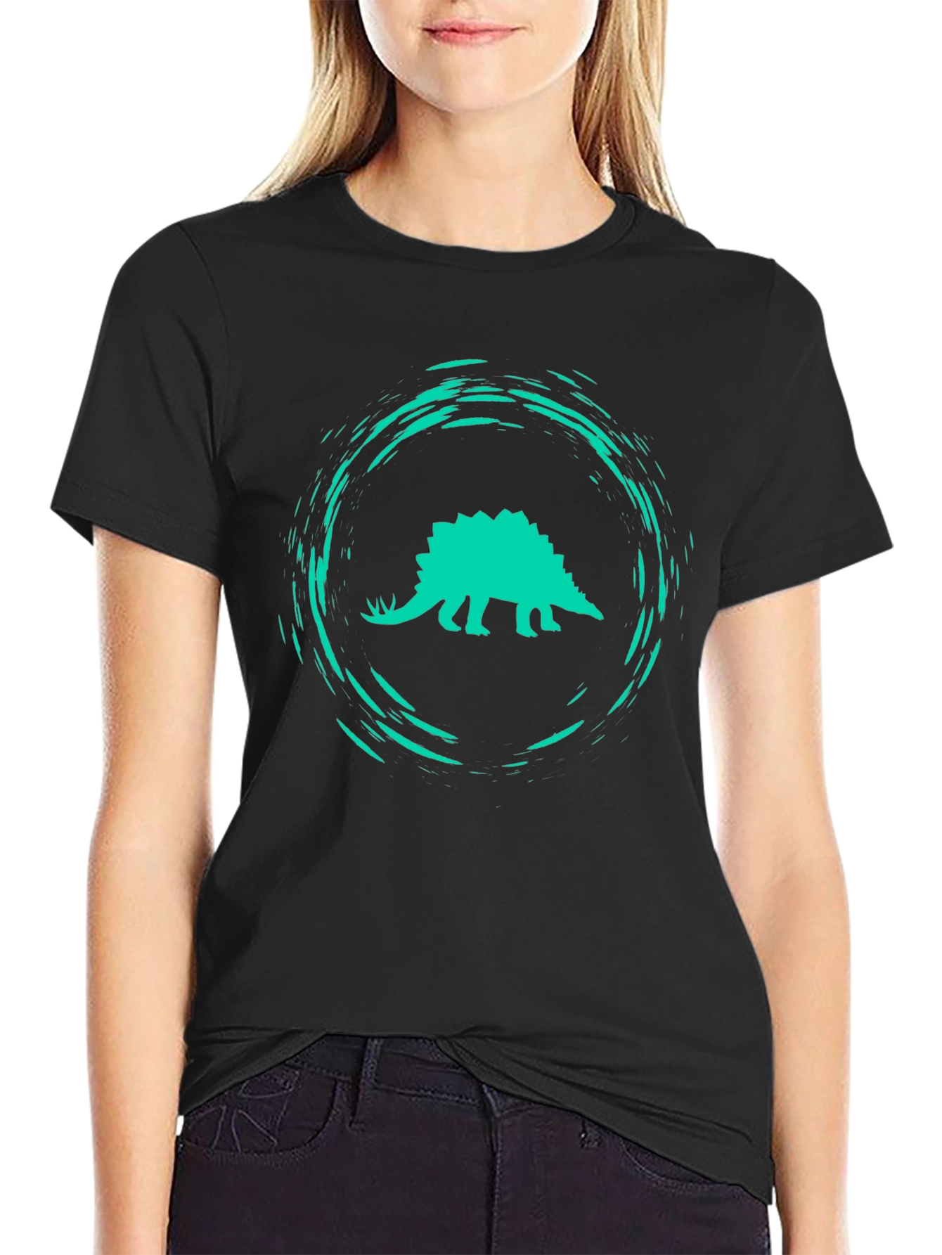 Dino Splash Graphic Tee - Black