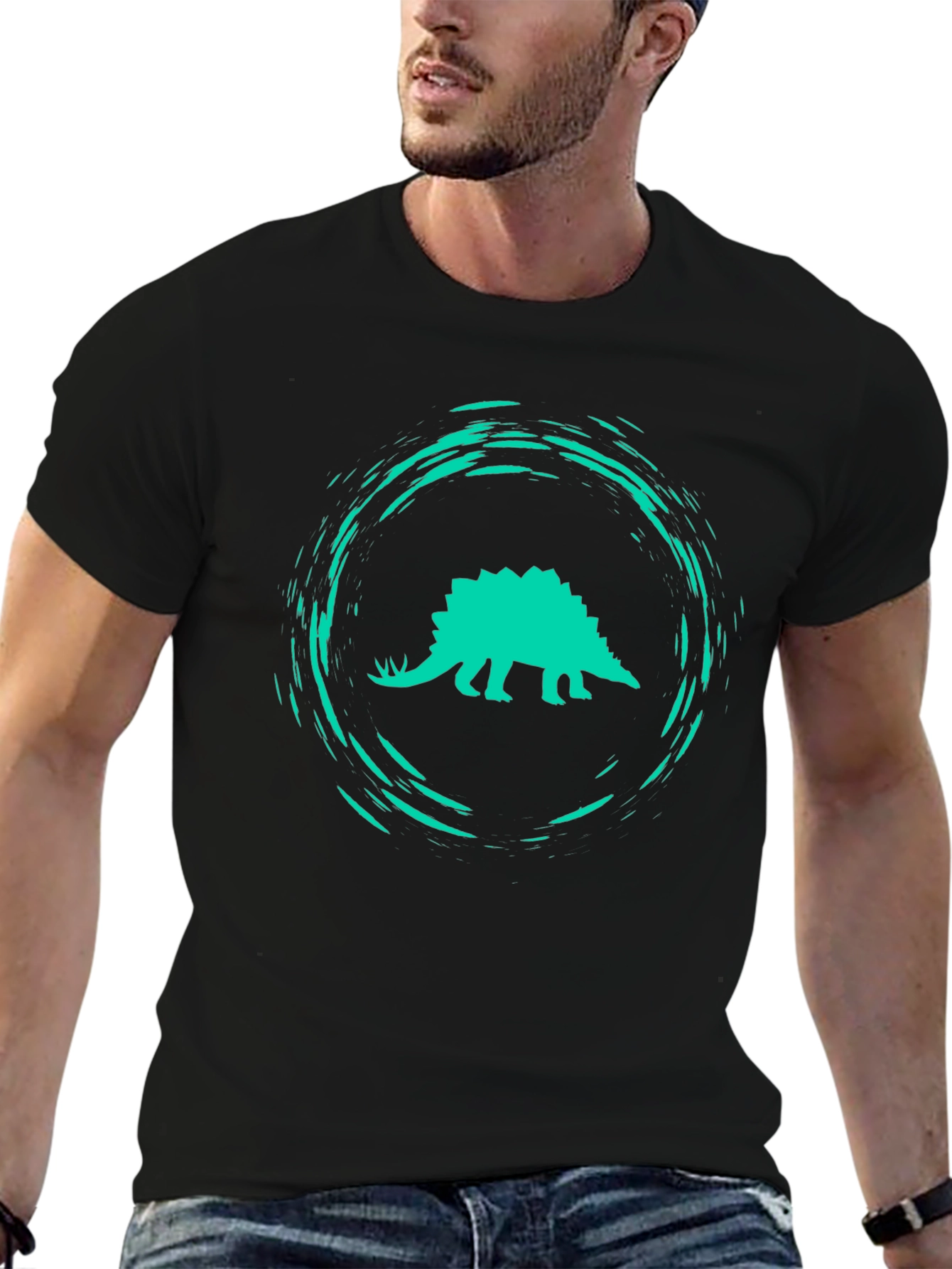 Dino Splash Graphic Tee - Black