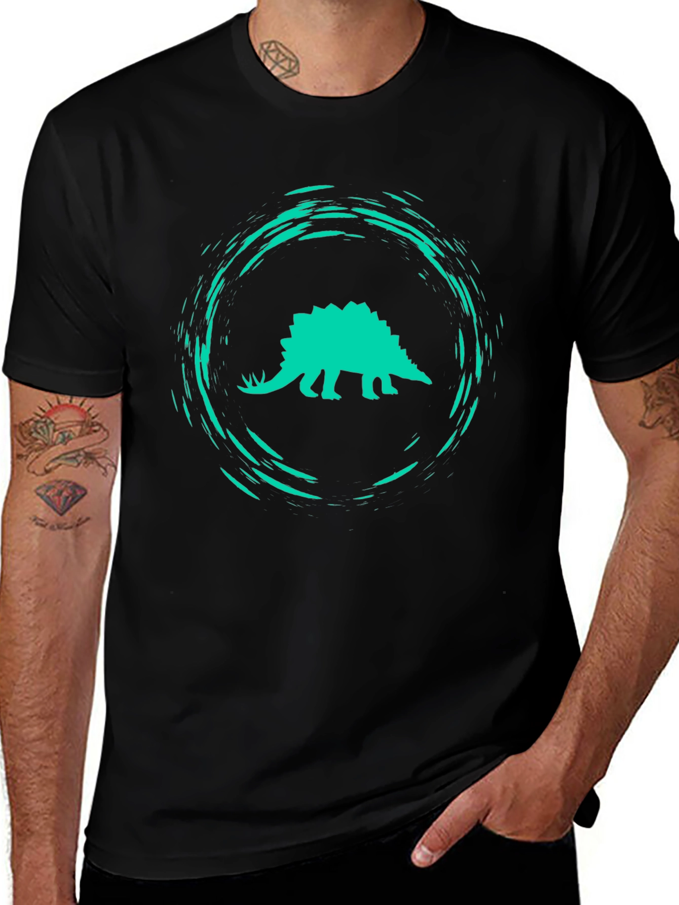 Dino Splash Graphic Tee - Black