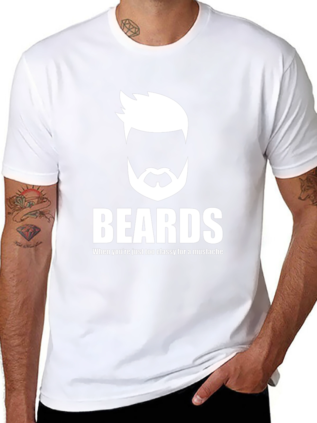 Beards Classy Graphic Tee - Cool Mens T-Shirt