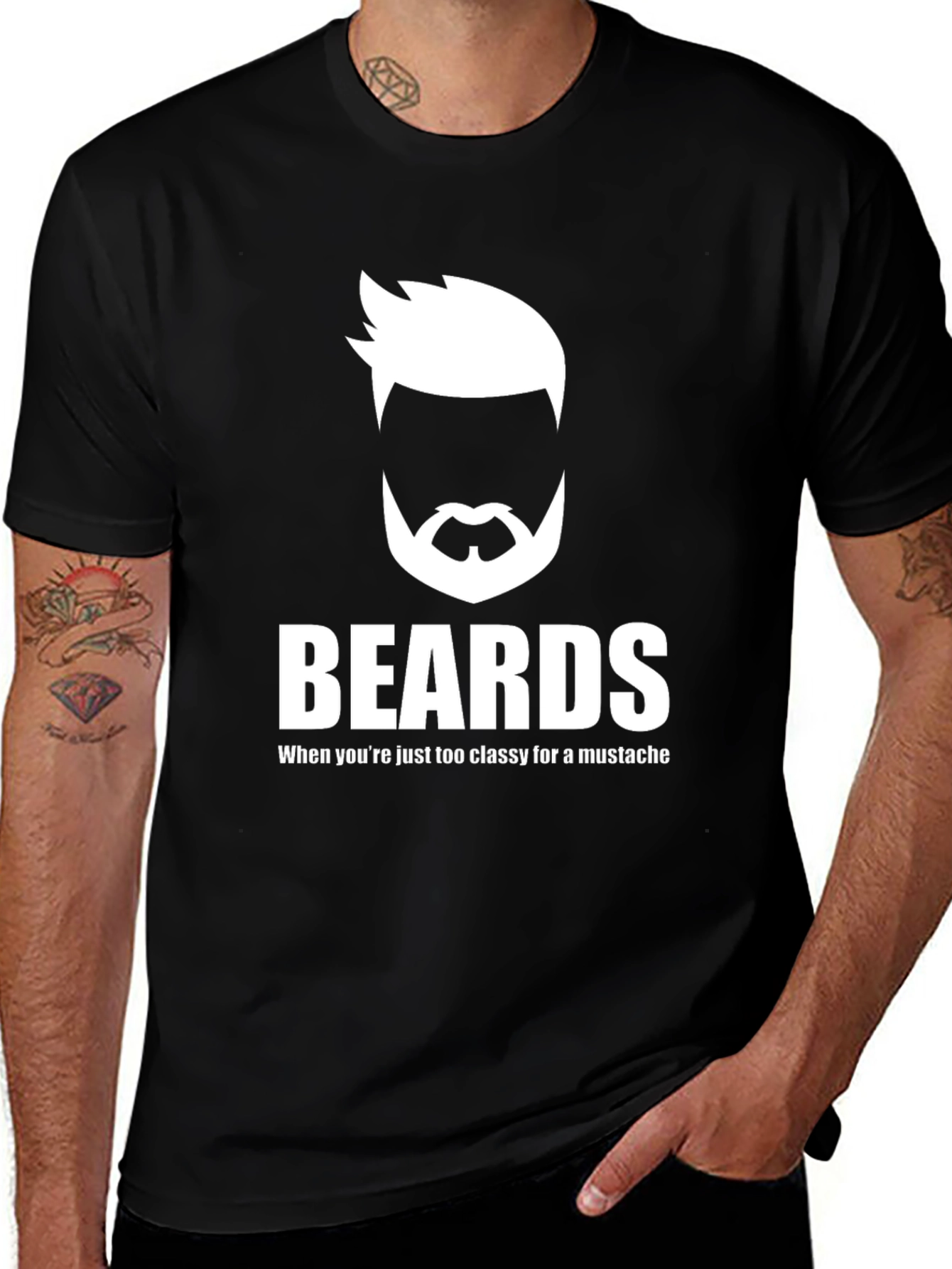 Beards Classy Graphic Tee - Cool Mens T-Shirt