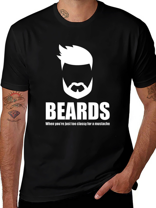 Beards Classy Graphic Tee - Cool Mens T-Shirt