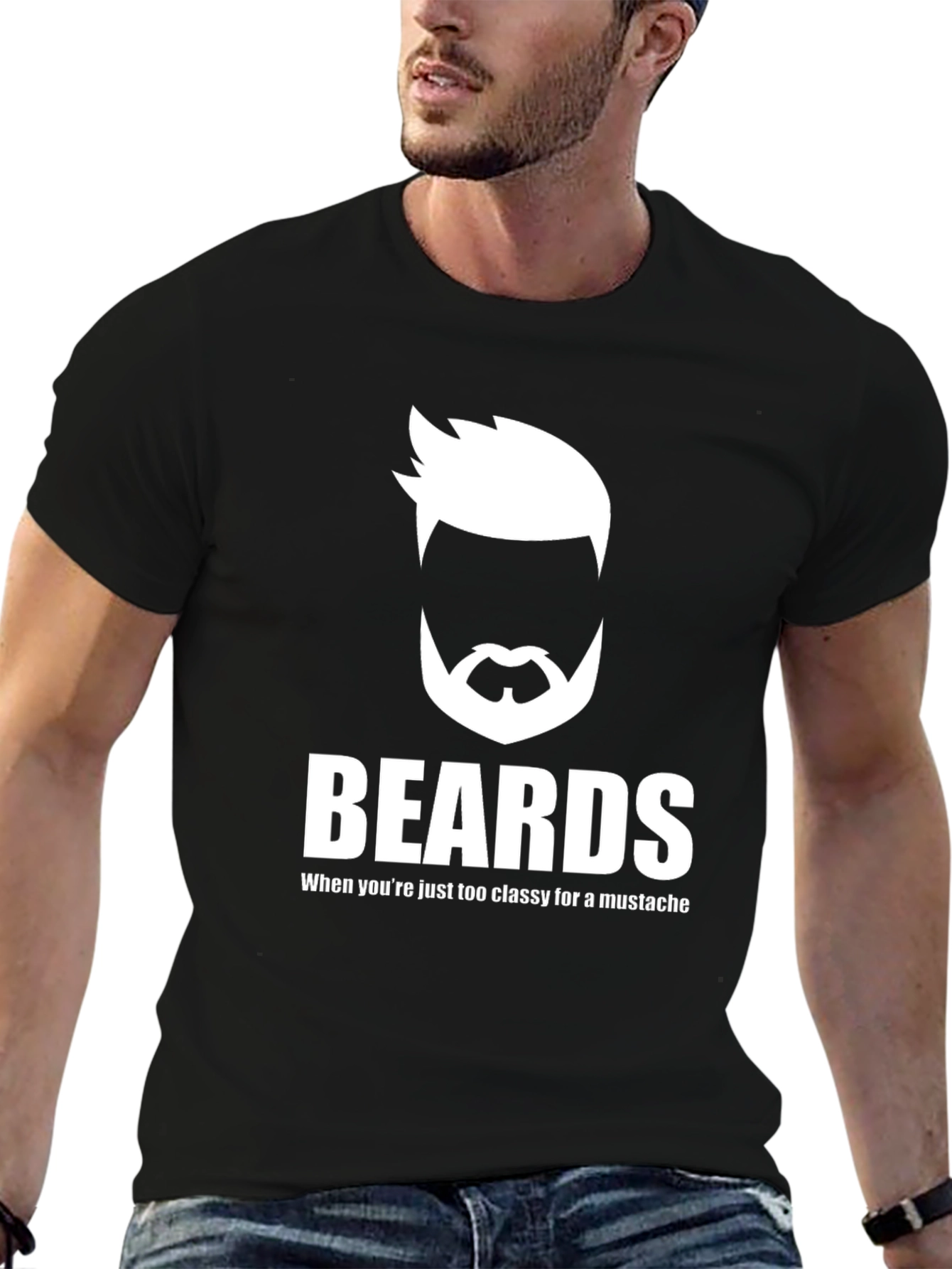 Beards Classy Graphic Tee - Cool Mens T-Shirt