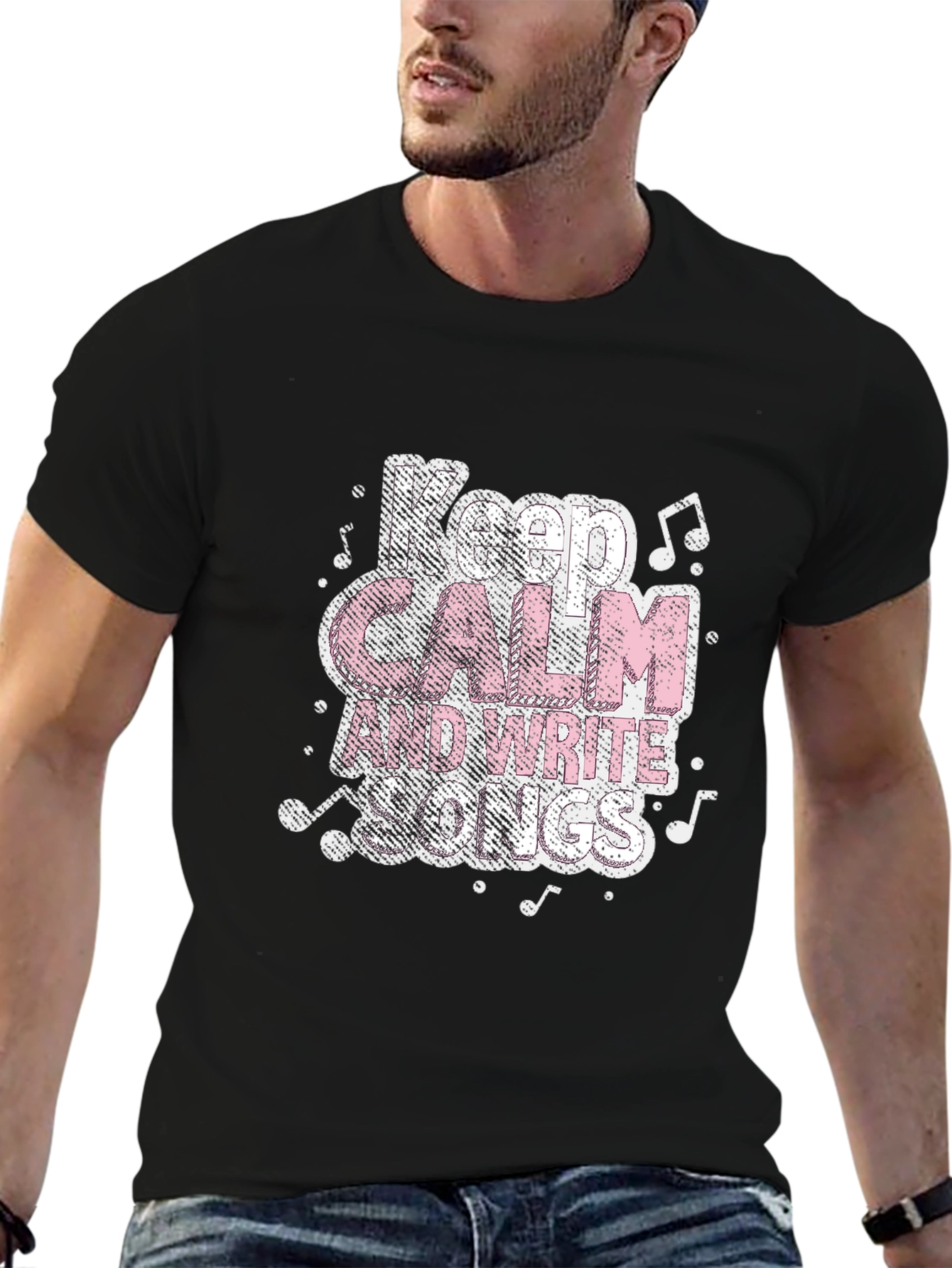 Keep Calm and Write Songs Black T-Shirt