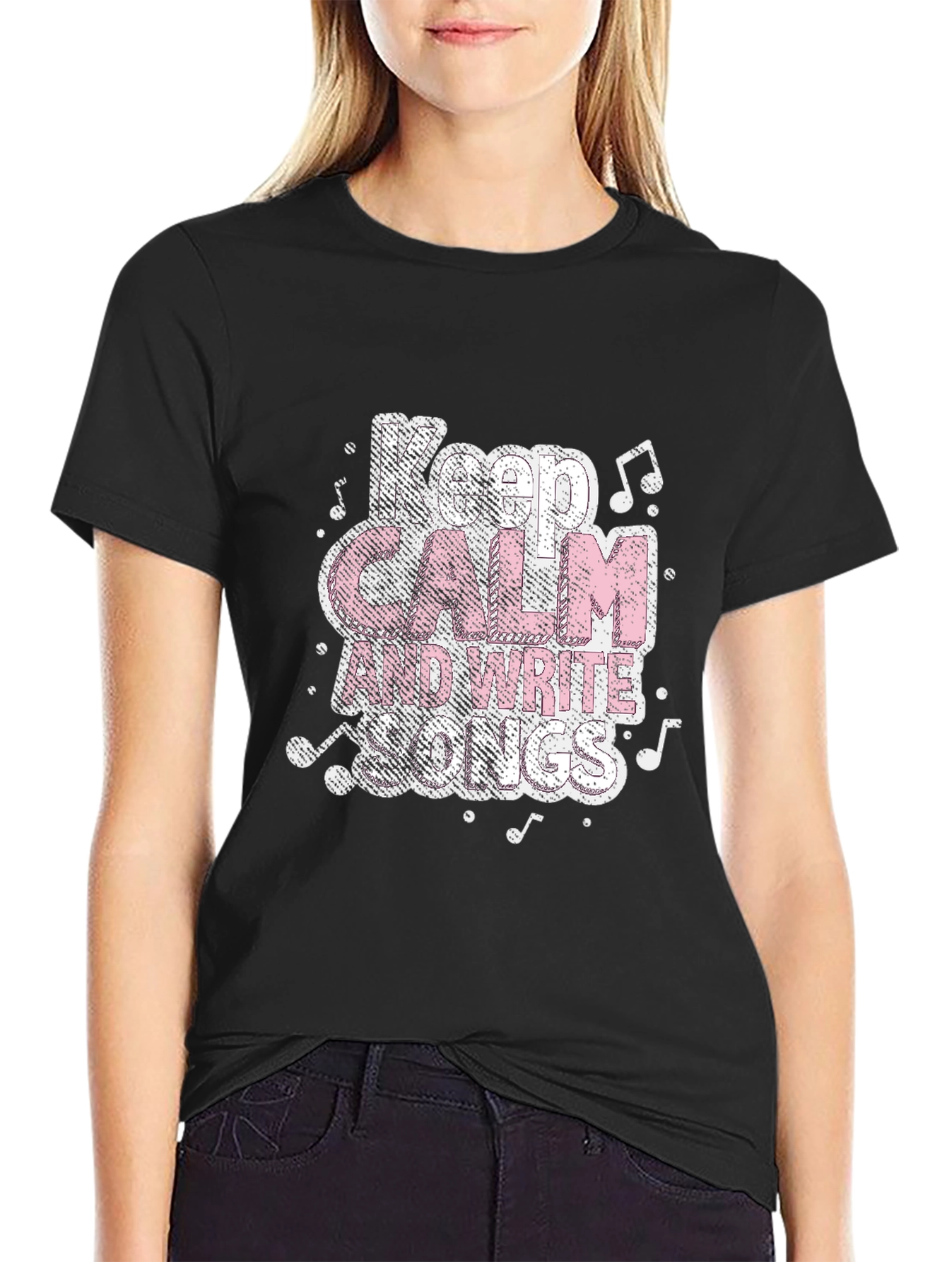 Keep Calm and Write Songs Black T-Shirt