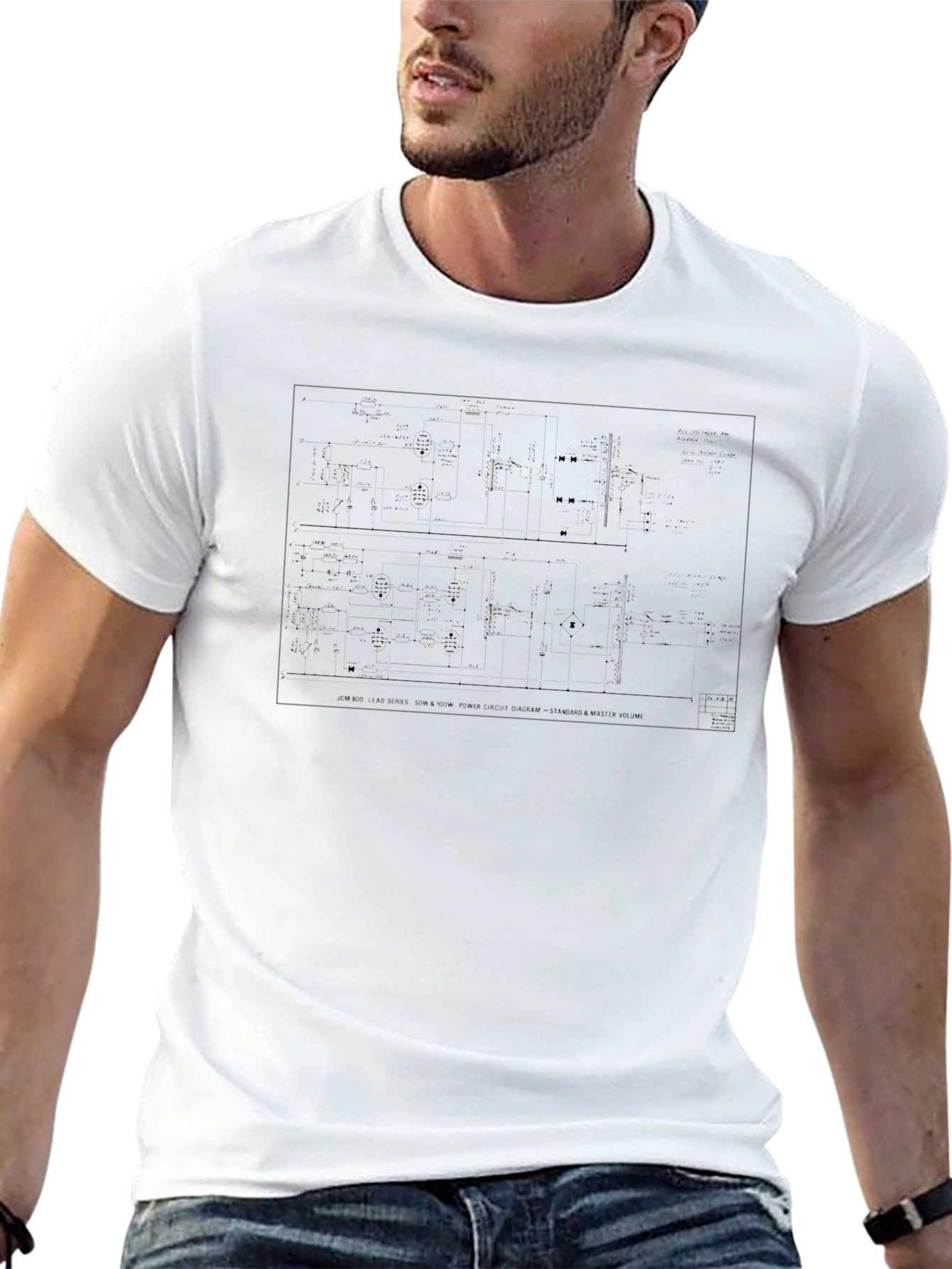 Schematic Diagram Graphic T-Shirt - Technical Print Tee