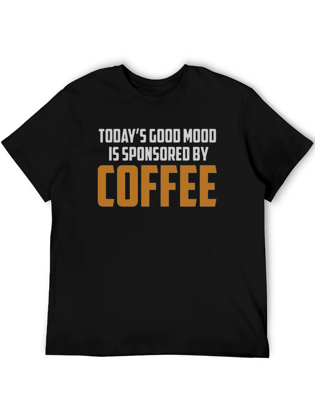 Coffee Sponsored Good Mood Black T-Shirt