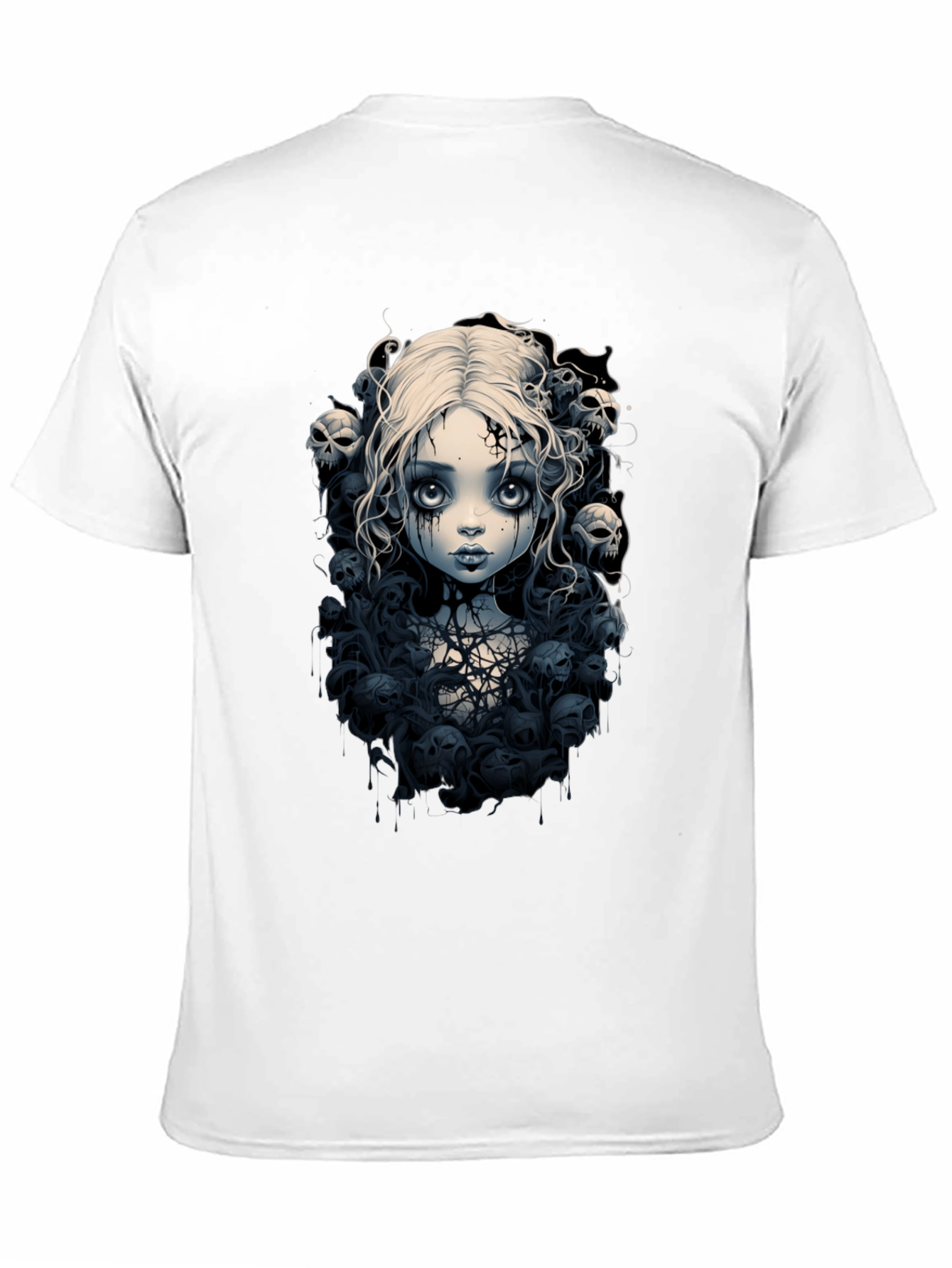 Gothic Doll T-Shirt - Skull & Cobweb Design