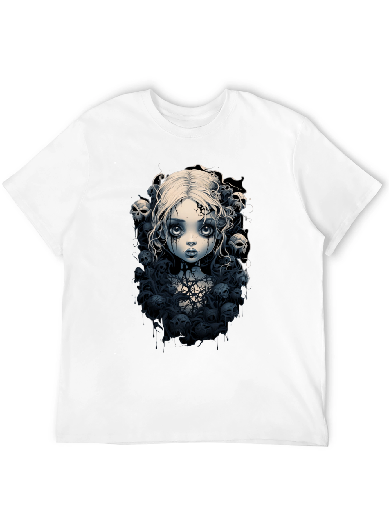 Gothic Doll T-Shirt - Skull & Cobweb Design
