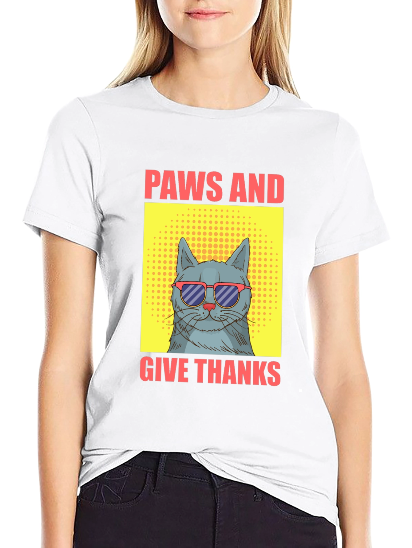 Paws and Give Thanks Cat T-Shirt