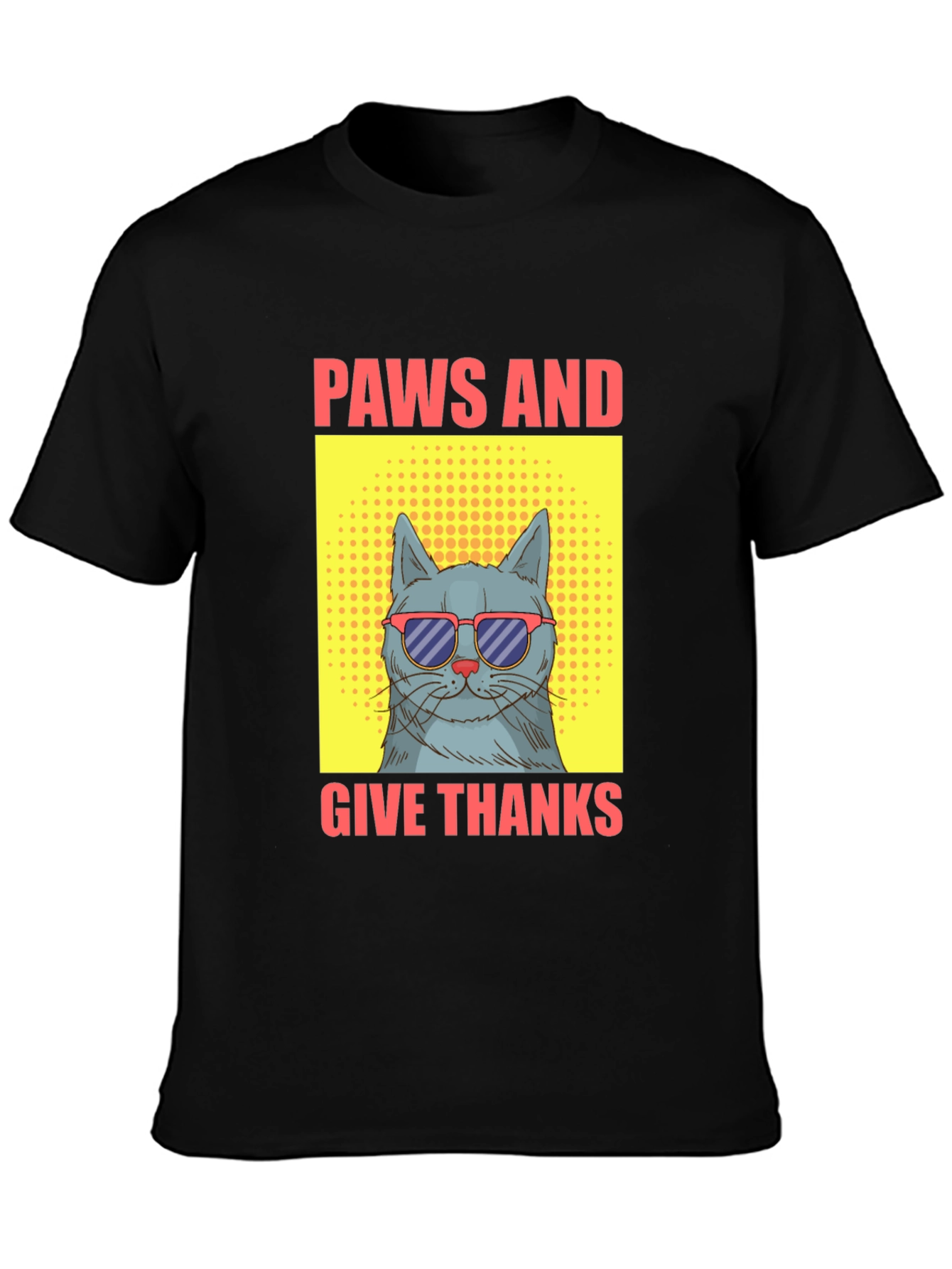 Paws and Give Thanks Cat T-Shirt