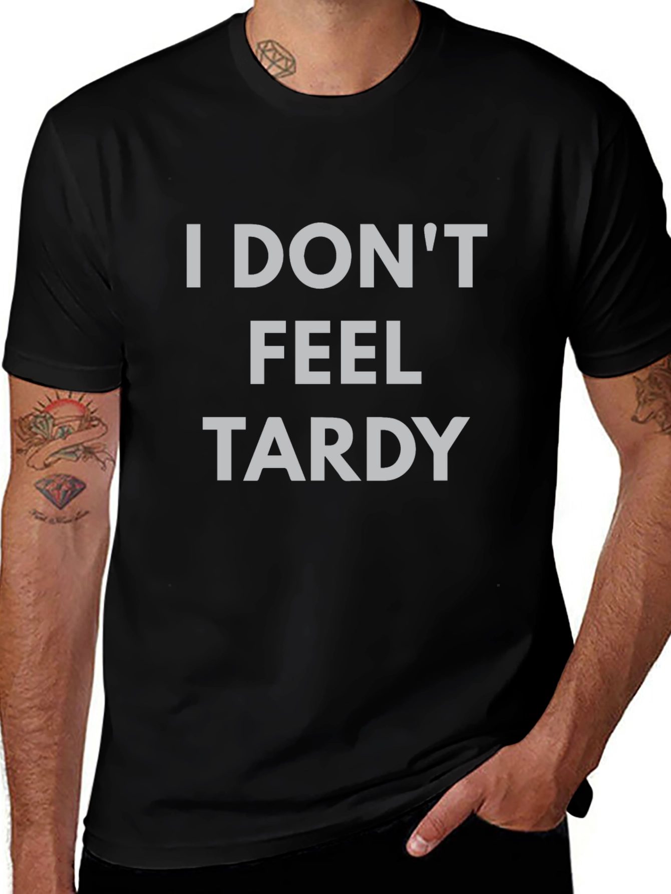 I Dont Feel Tardy Graphic Tee - Black