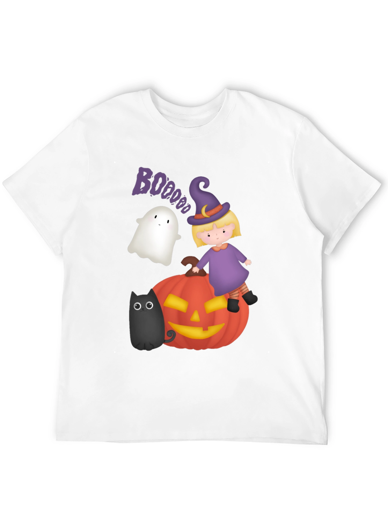 Halloween Graphic Tee - Witch Ghost Pumpkin